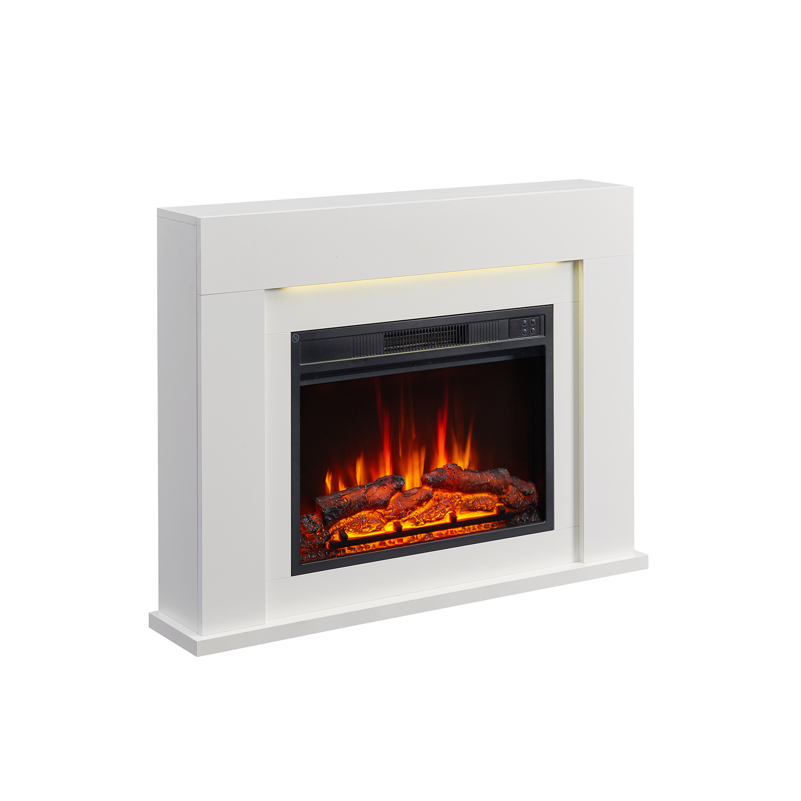 Chimenea eléctrica BALDERIA Finn design - de pie, calefacción - blanco