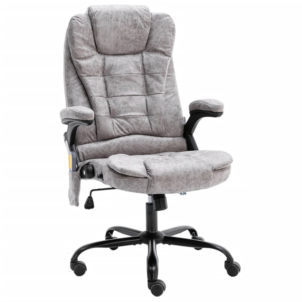 Silla de oficina de masaje piel de ante sintética gris claro oif607990