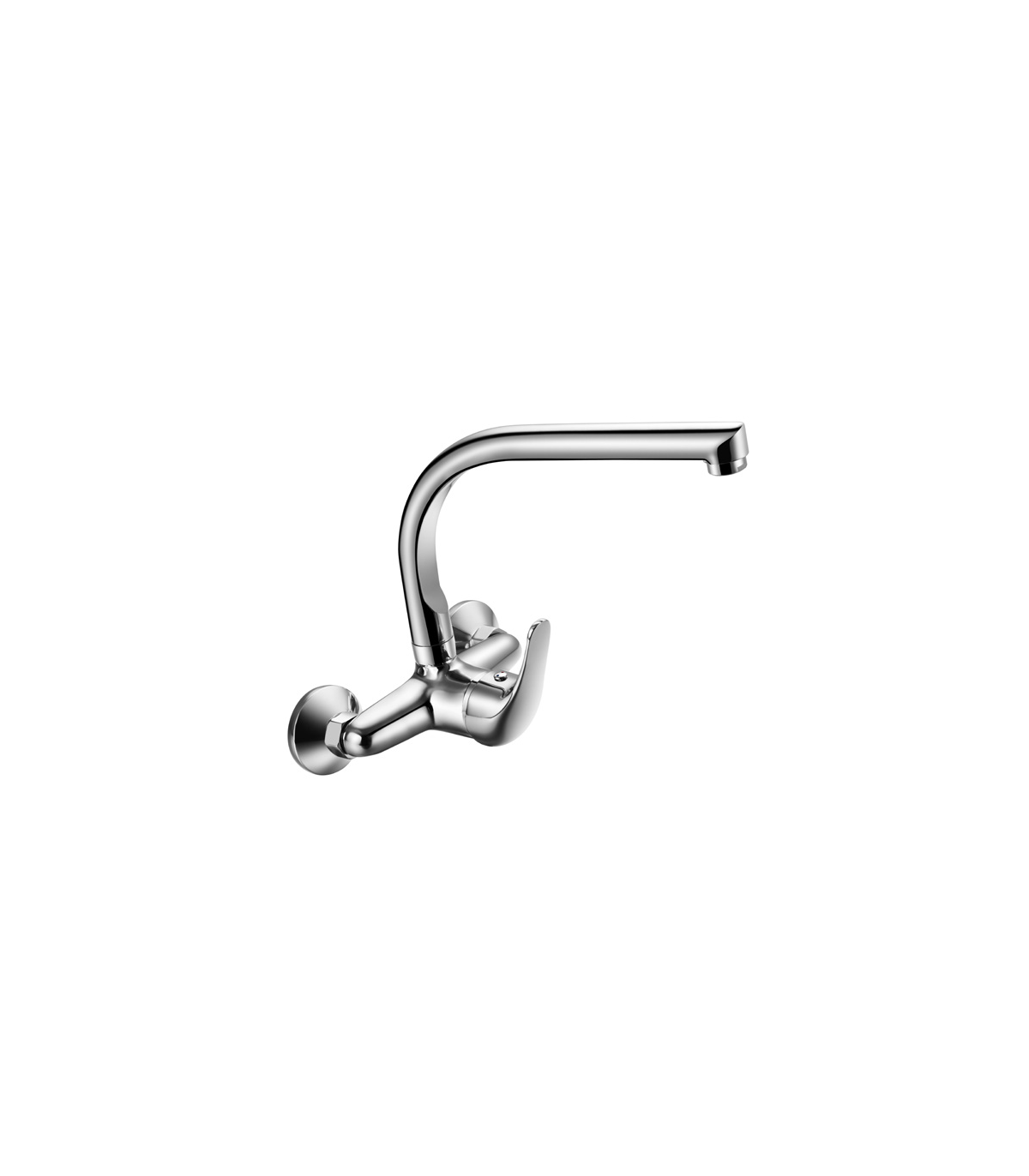 Grifo monomando para fregadero de pared compacto y funcional