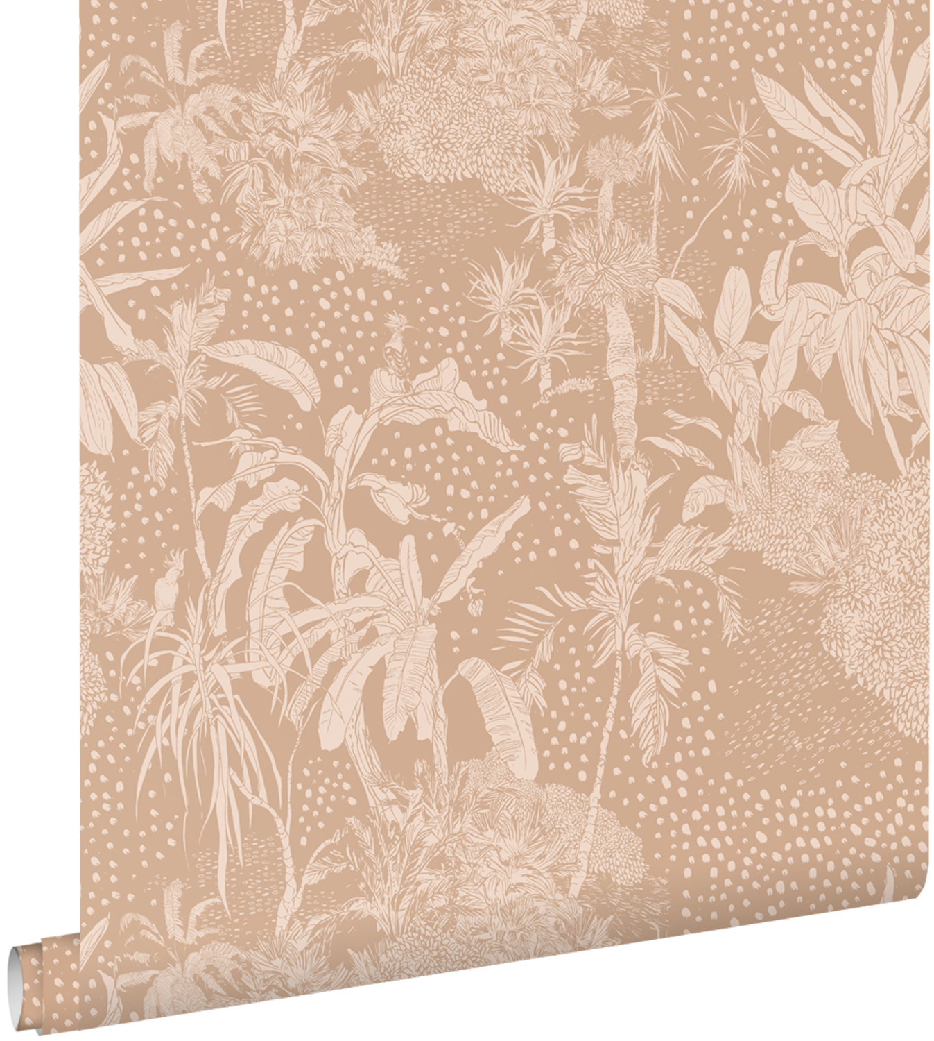 Estahome papel pintado hojas tropicales rosa terracota 50 x 900 cm