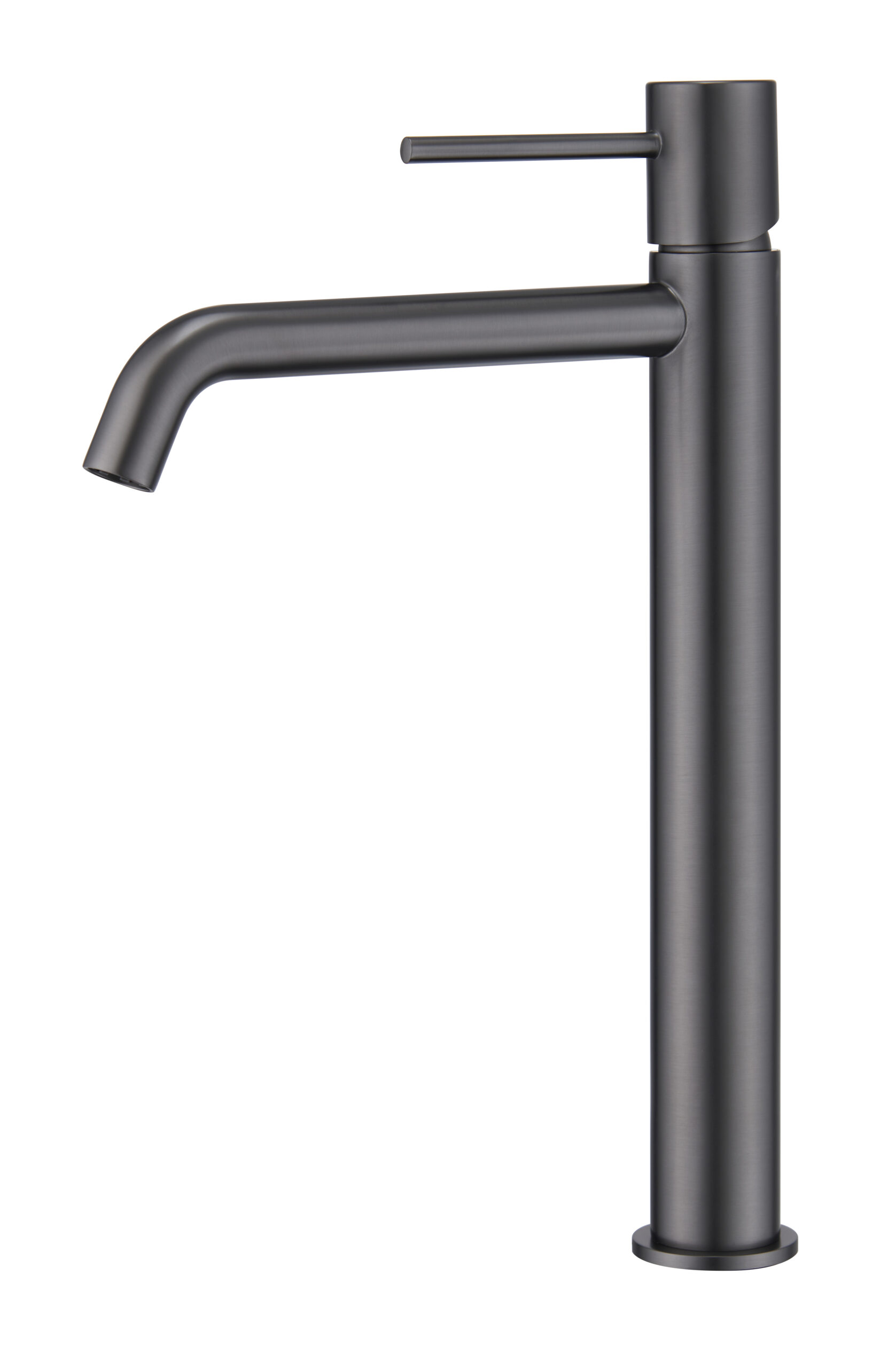 Grifo de lavabo monomando de caño alto serie monza – black gun metal