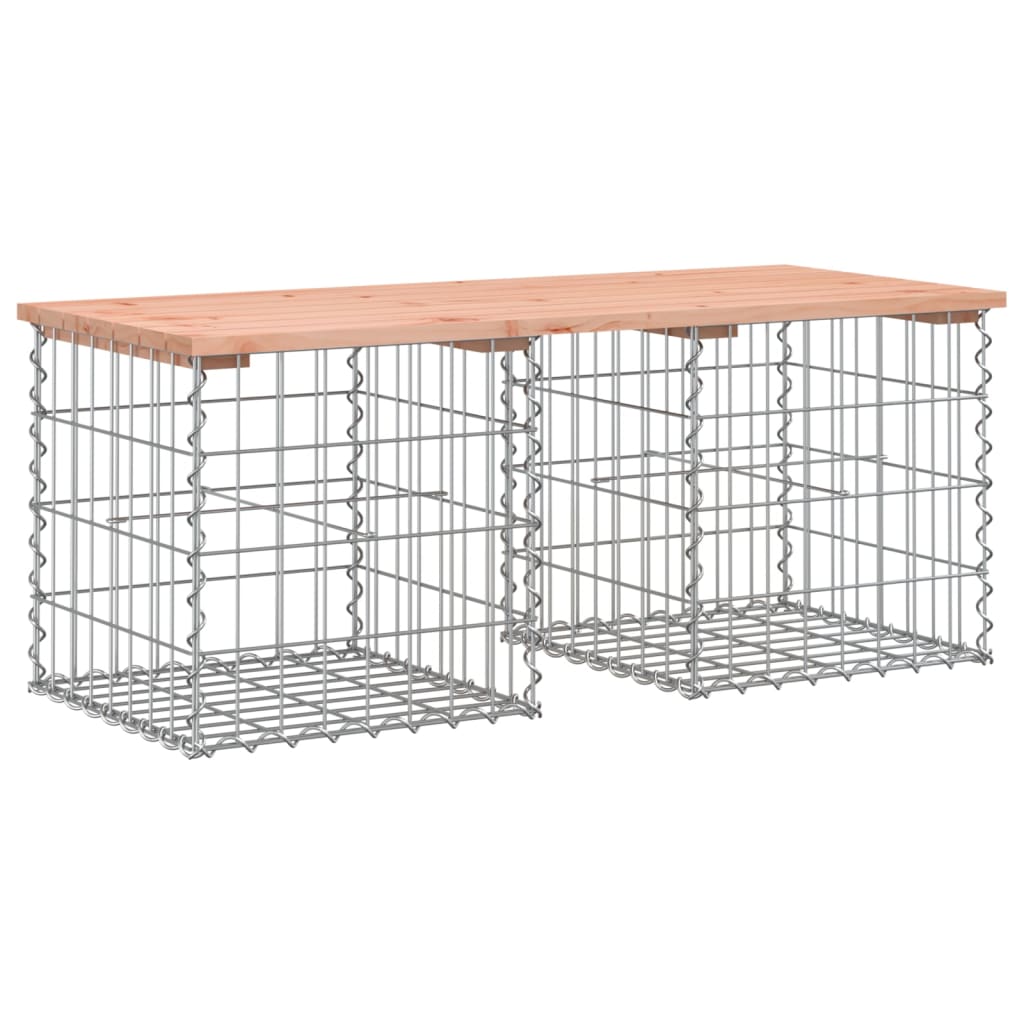 vidaXL banco jardín diseño gaviones madera abeto douglas 103x44x42 cm