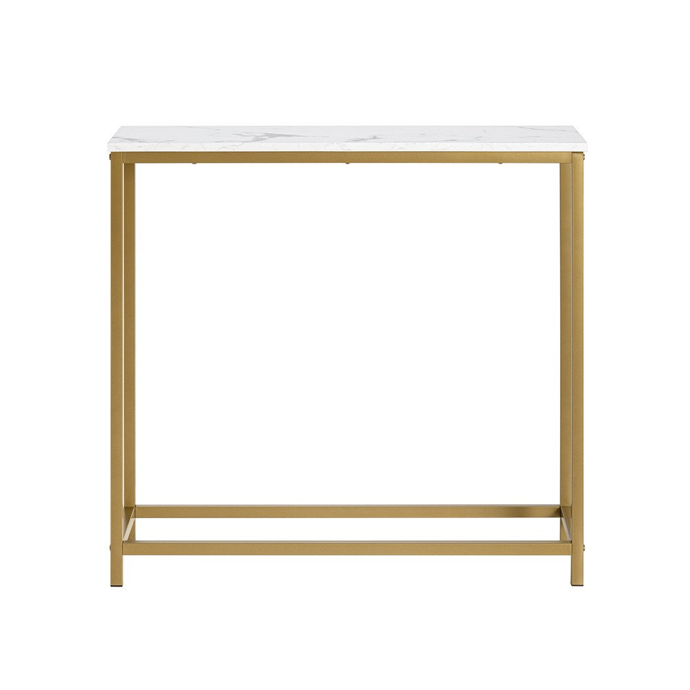 Mesa consola recibidor dorado blanco 80x30x75cm