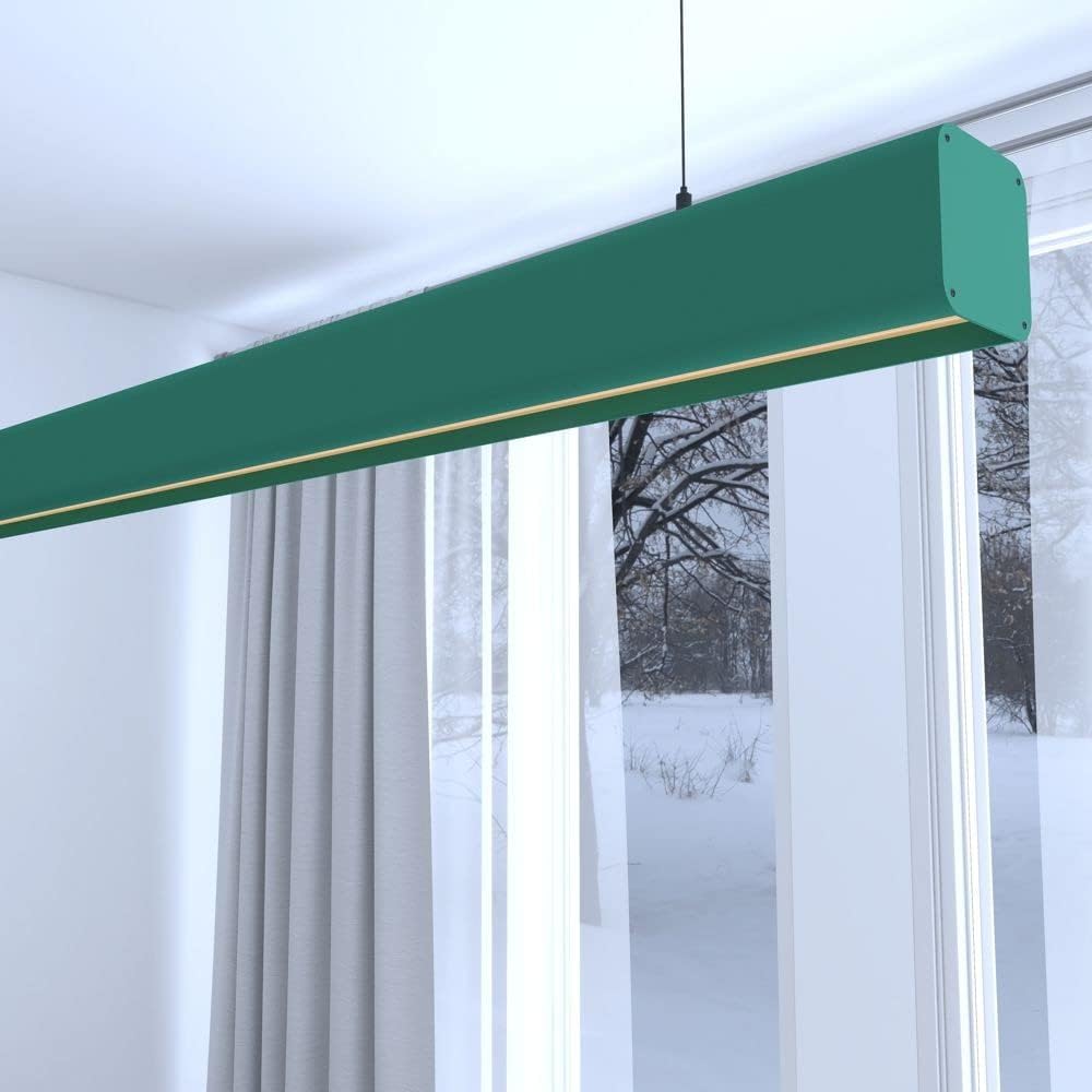 Lámpara lineal techo colgante verde 2 m - luz natural 4000k