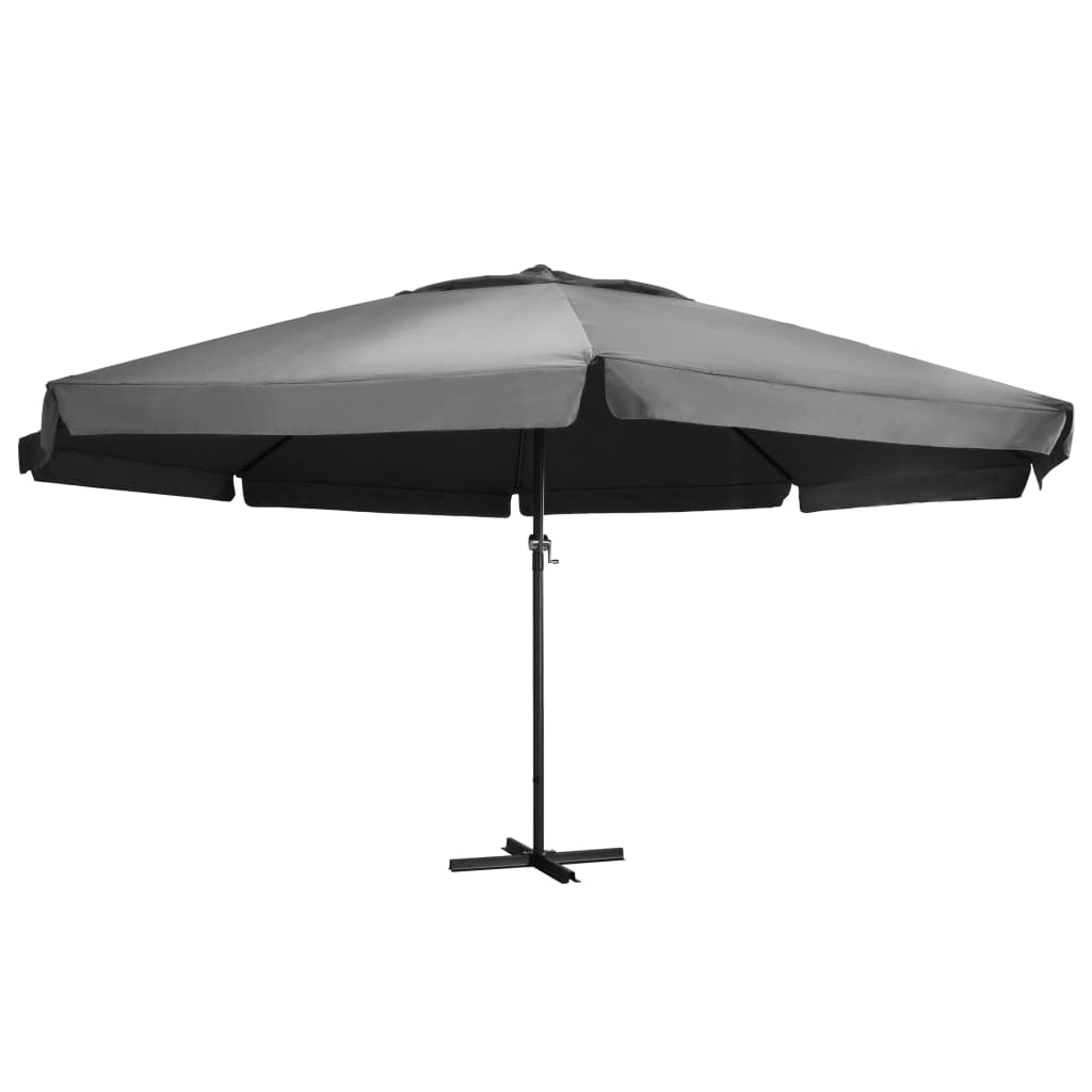 Sombrilla de exterior con mástil de aluminio antracita de