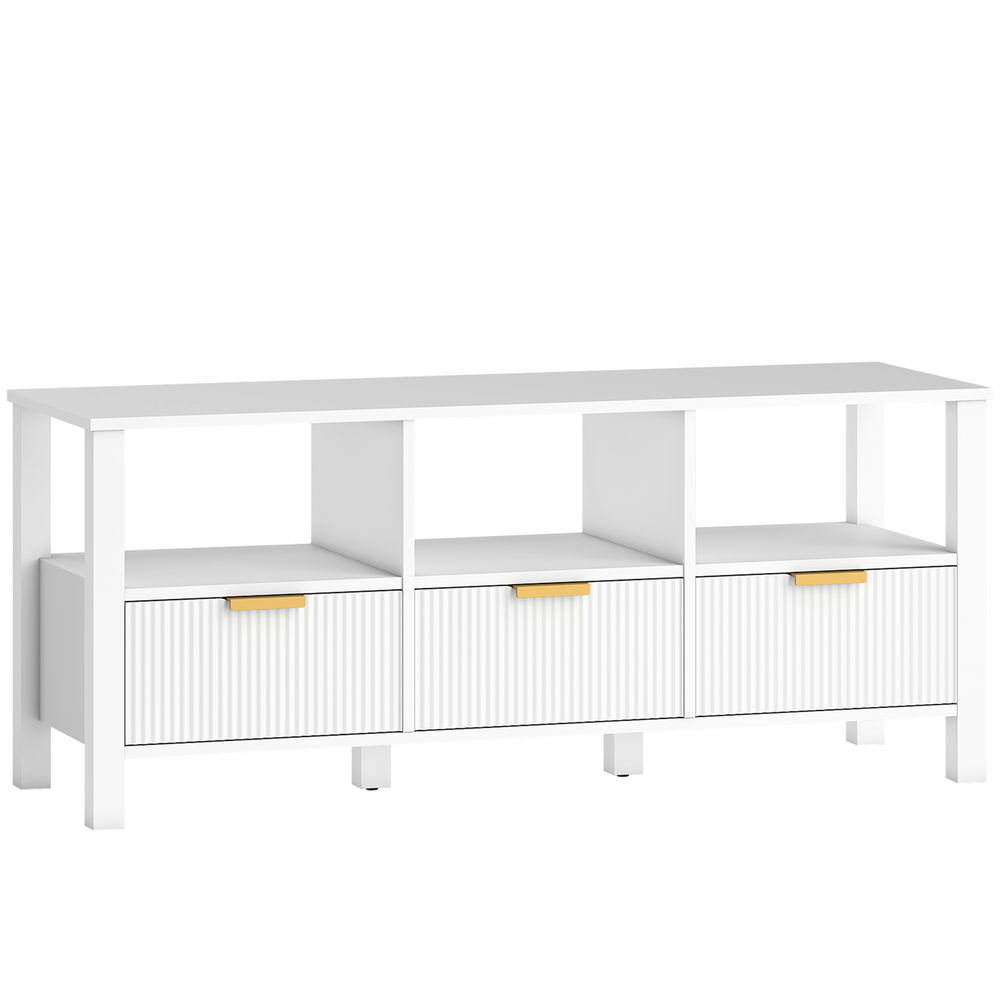 Mueble de tv 120x39.5x50 cm color blanco Homcom, hogar - muebles de salón