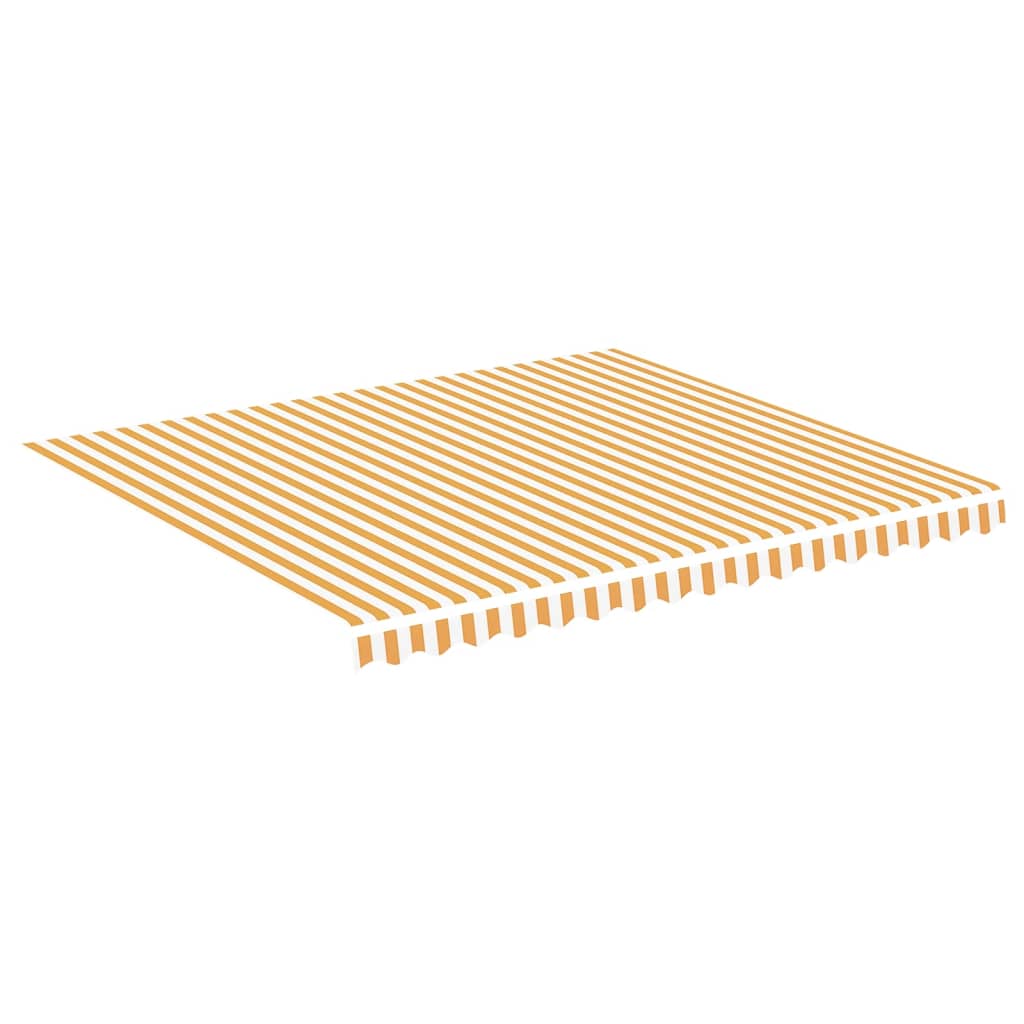 vidaXL tela de repuesto para toldo amarillo y blanco 4x3,5 m