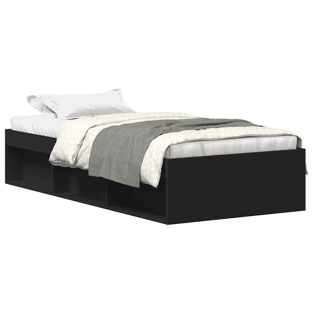 vidaXL estructura de cama negra 90x200 cm