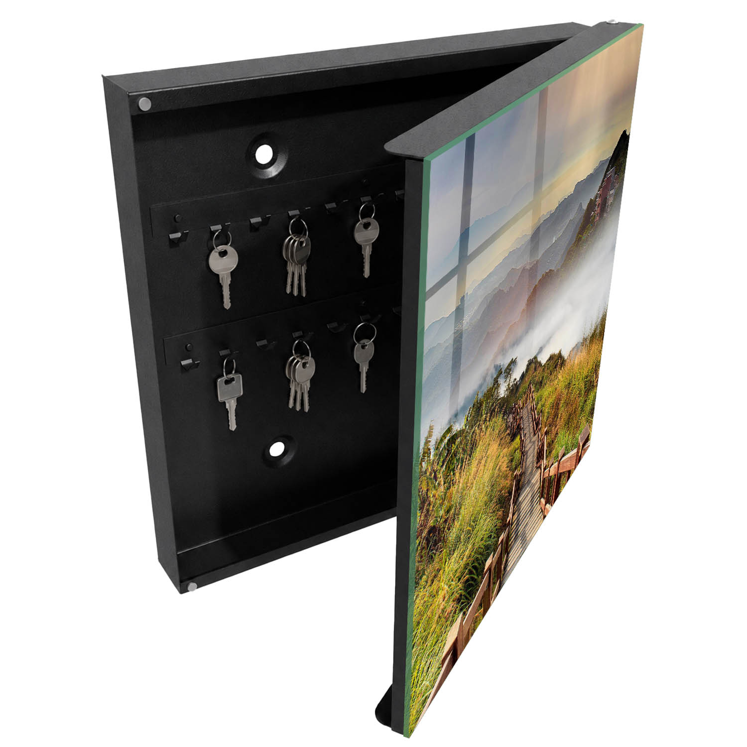 Caja guarda llaves decorativa 30x30x5, apertura derecha tulup
