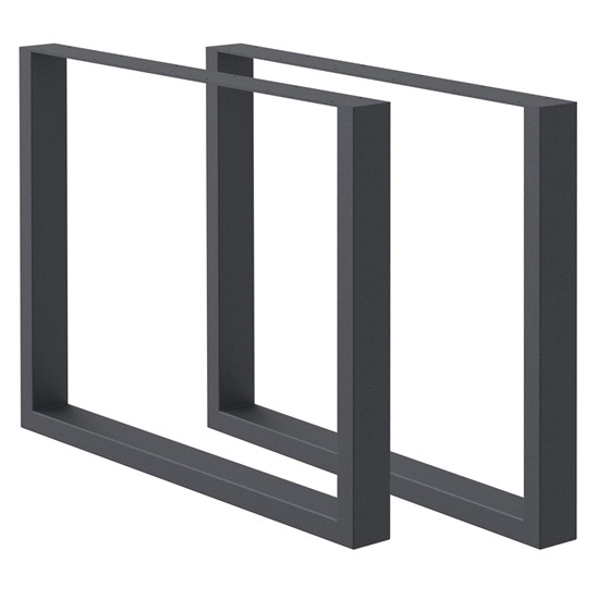 2x patas de mesa industrial 80x72cm acero en polvo antracita cuadradas