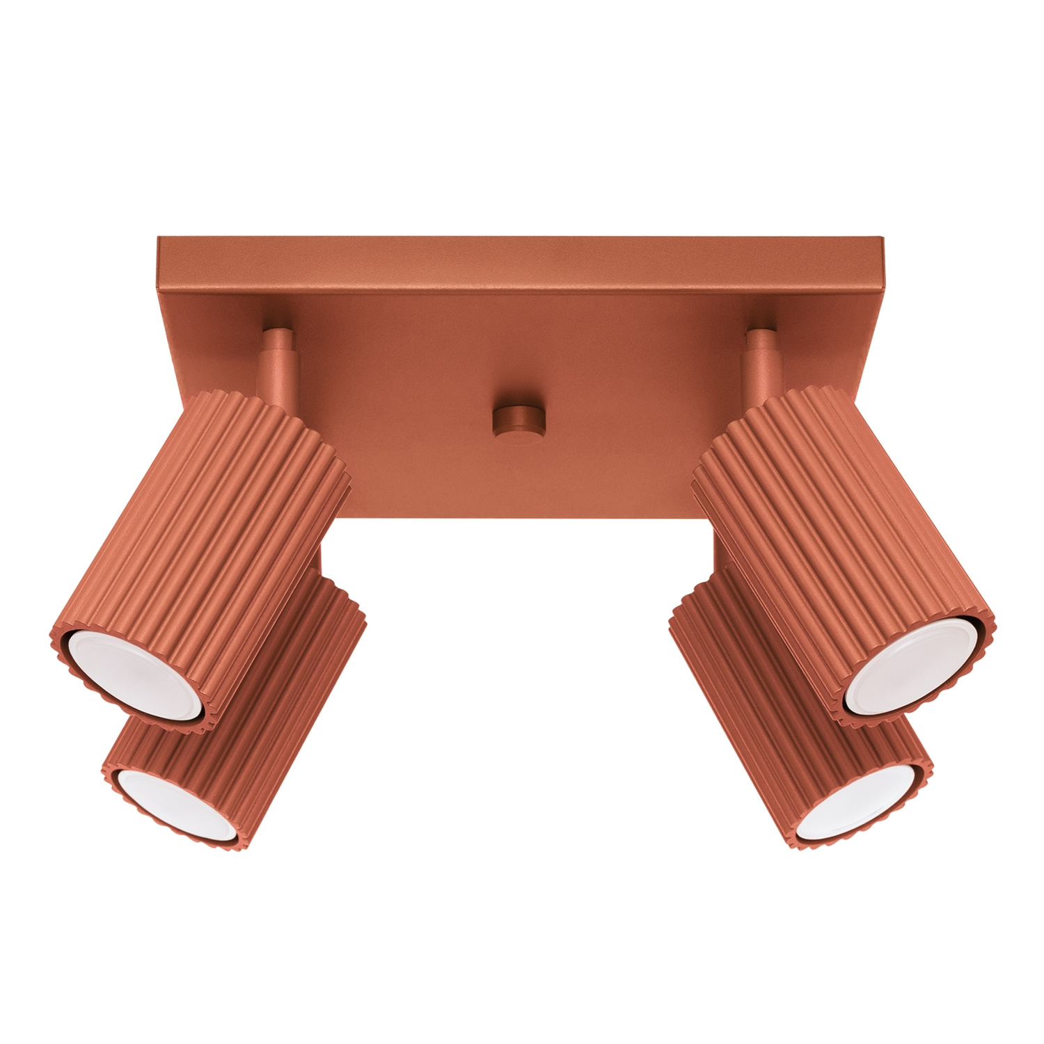 Lámpara de techo karbon 4 ocre rojo aluminio 25x16.5x25cm