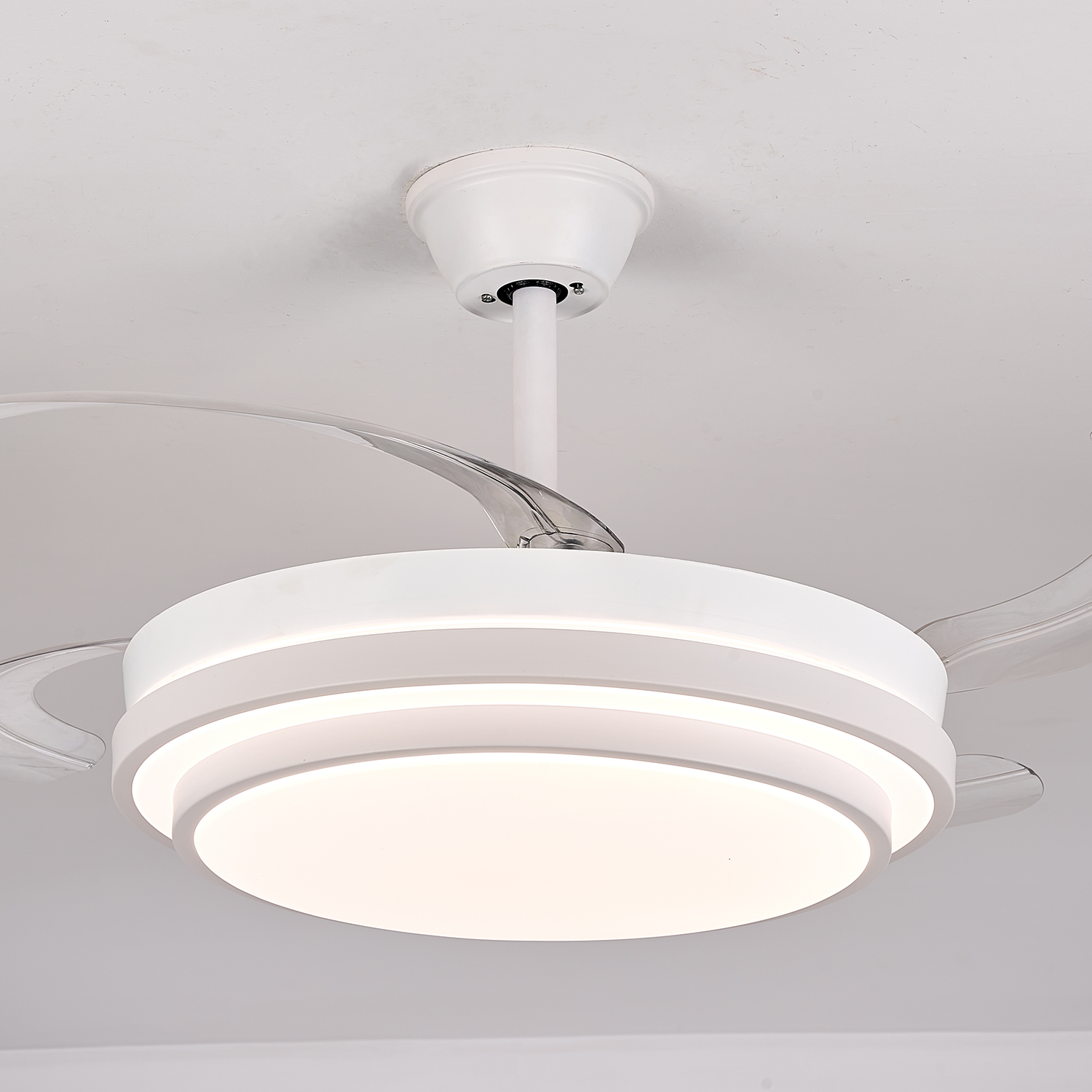 Ventilador de techo con luz victoria blanco, 4 aspas retráctiles