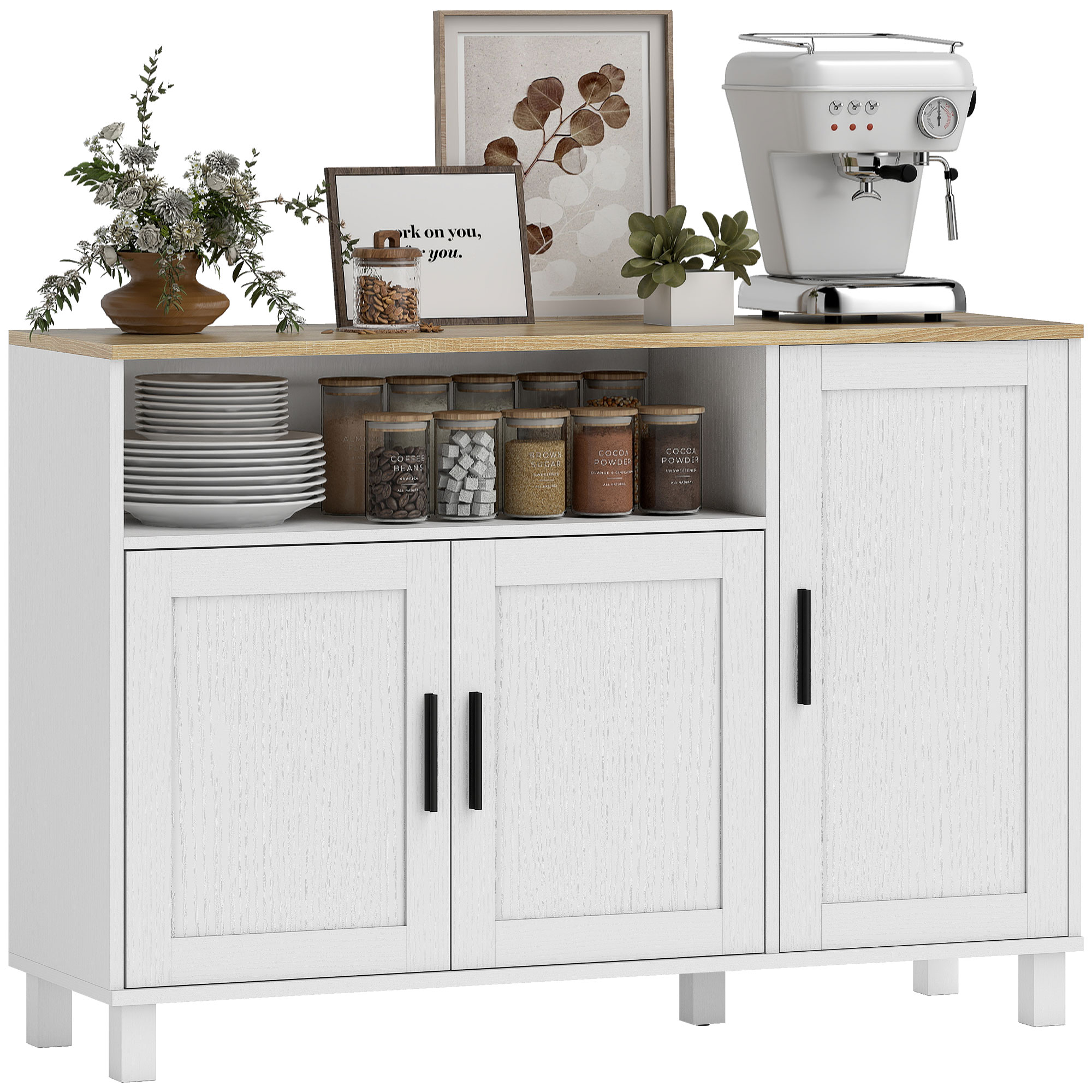 Aparador tablero de partículas blanco 110x33x75 cm