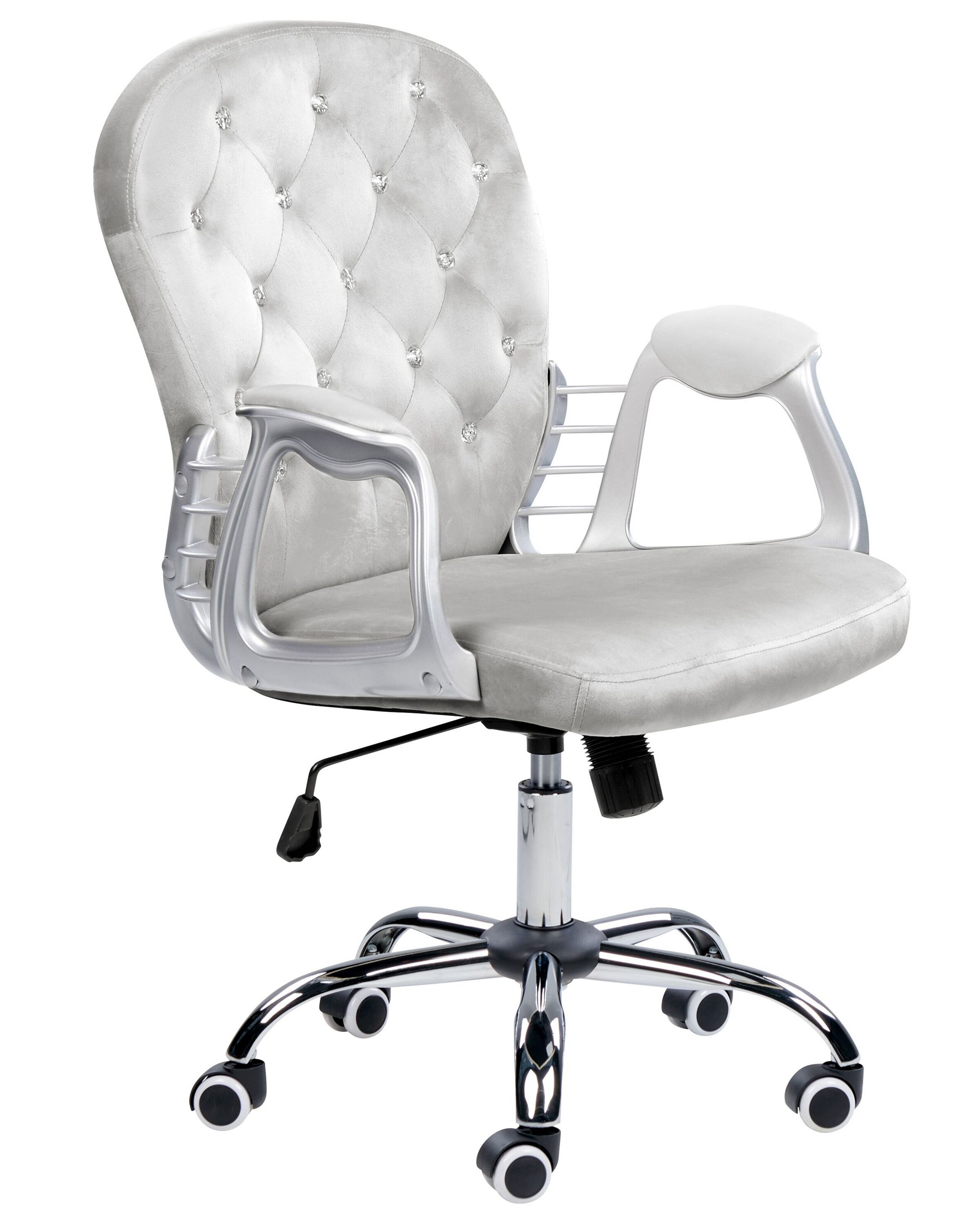 Silla de escritorio princess terciopelo gris claro