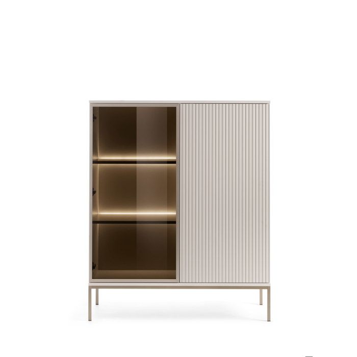 Vitrina baja moderna - cachemira/oro - 2 puertas - 104x39x126 cm
