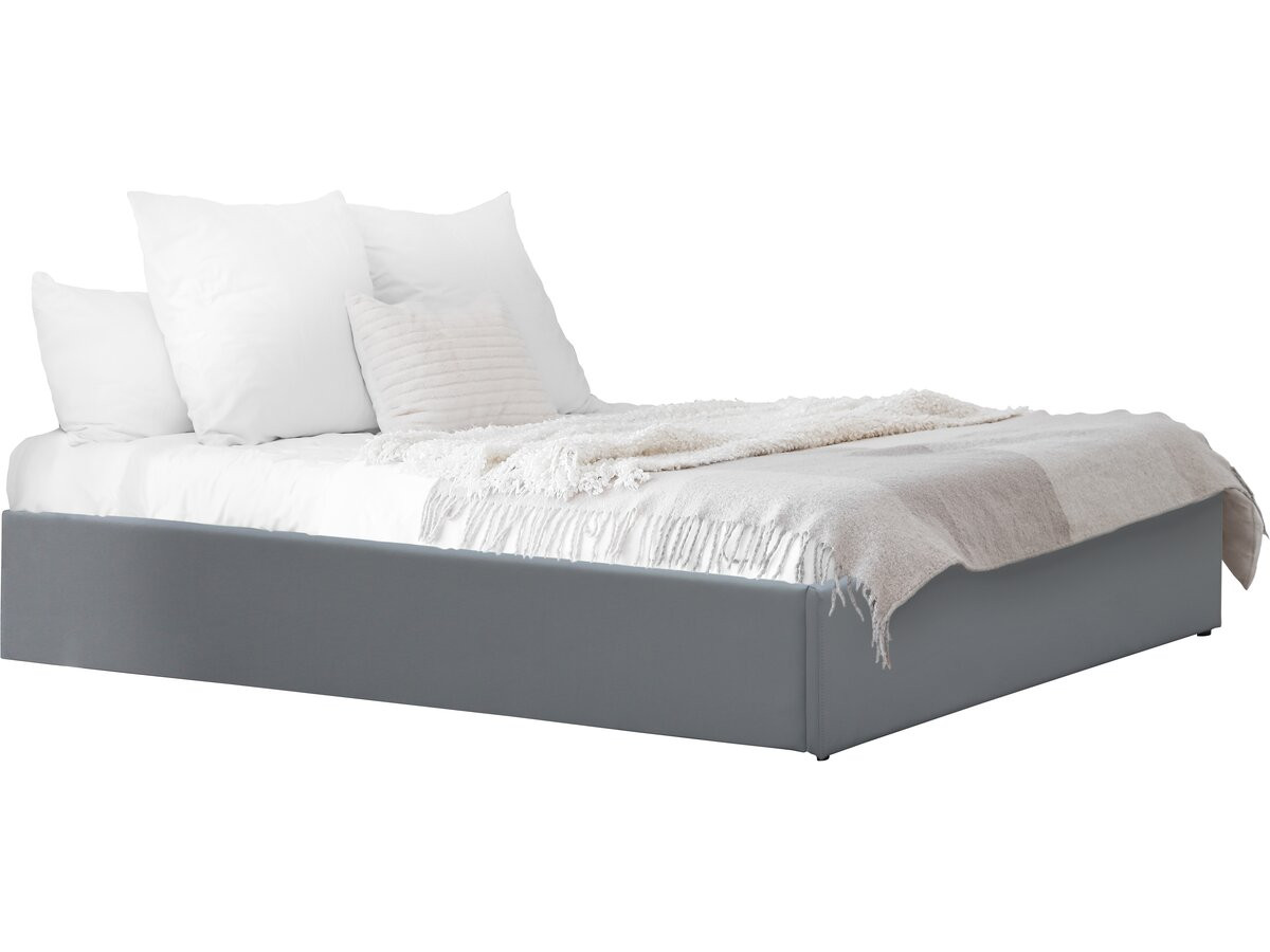 Cama individual de PVC con box "ava" - 90 x 190 cm - gris