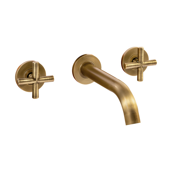Grifo lavabo empotrado de pared, bronce