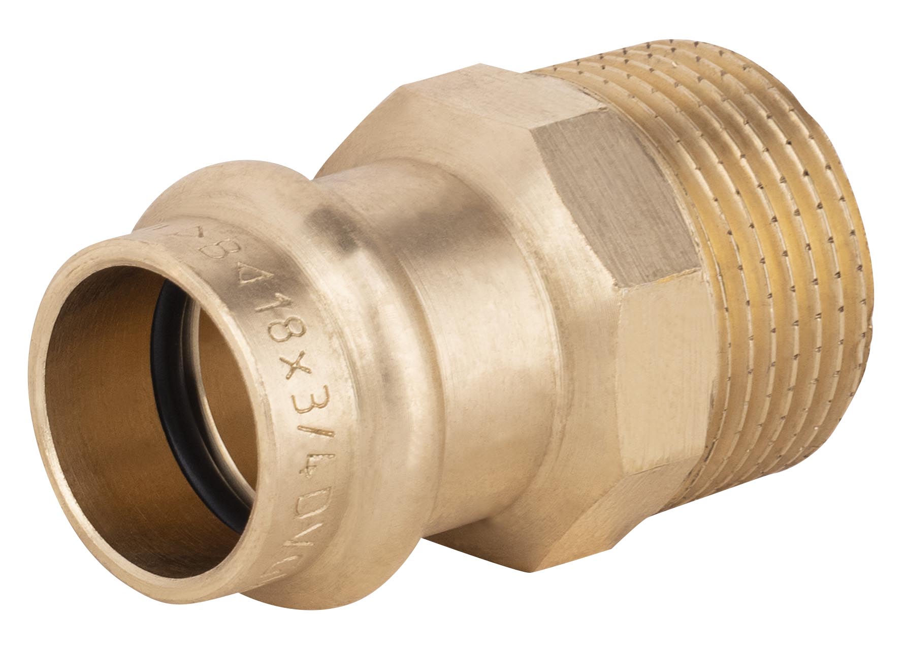 Conector de cobre prensado ø18 - macho 3/4