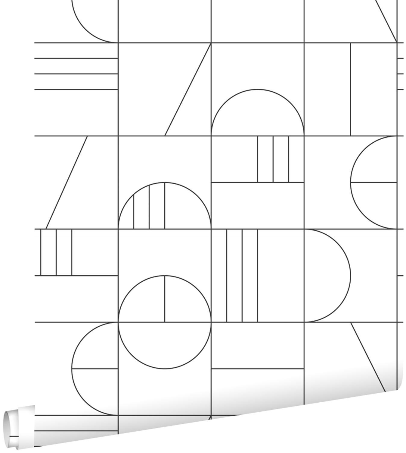 Estahome papel pintado arte deco blanco y negro 53 cm x 10.05 m