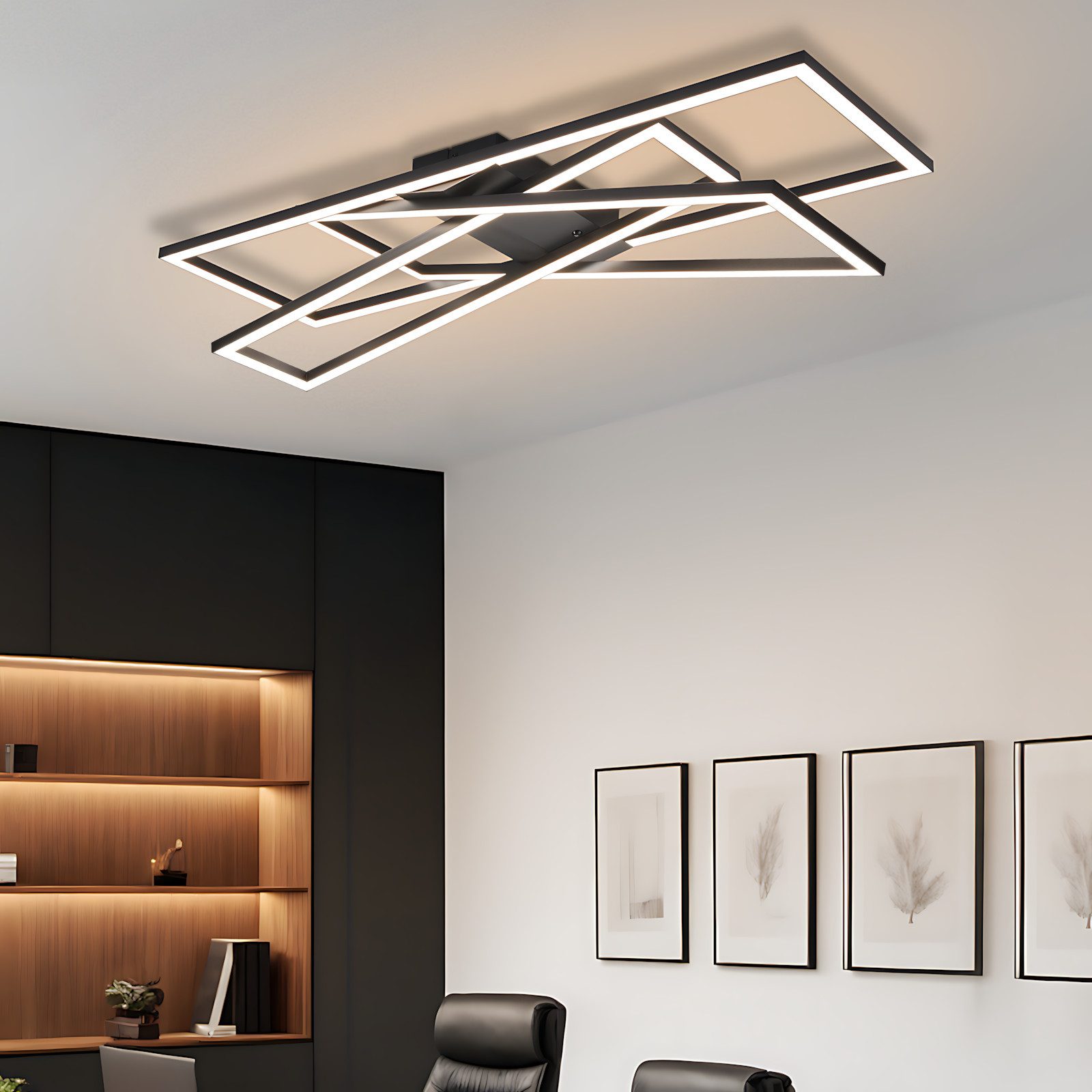 Nettlife plafon de techo LED negro 75x23.5