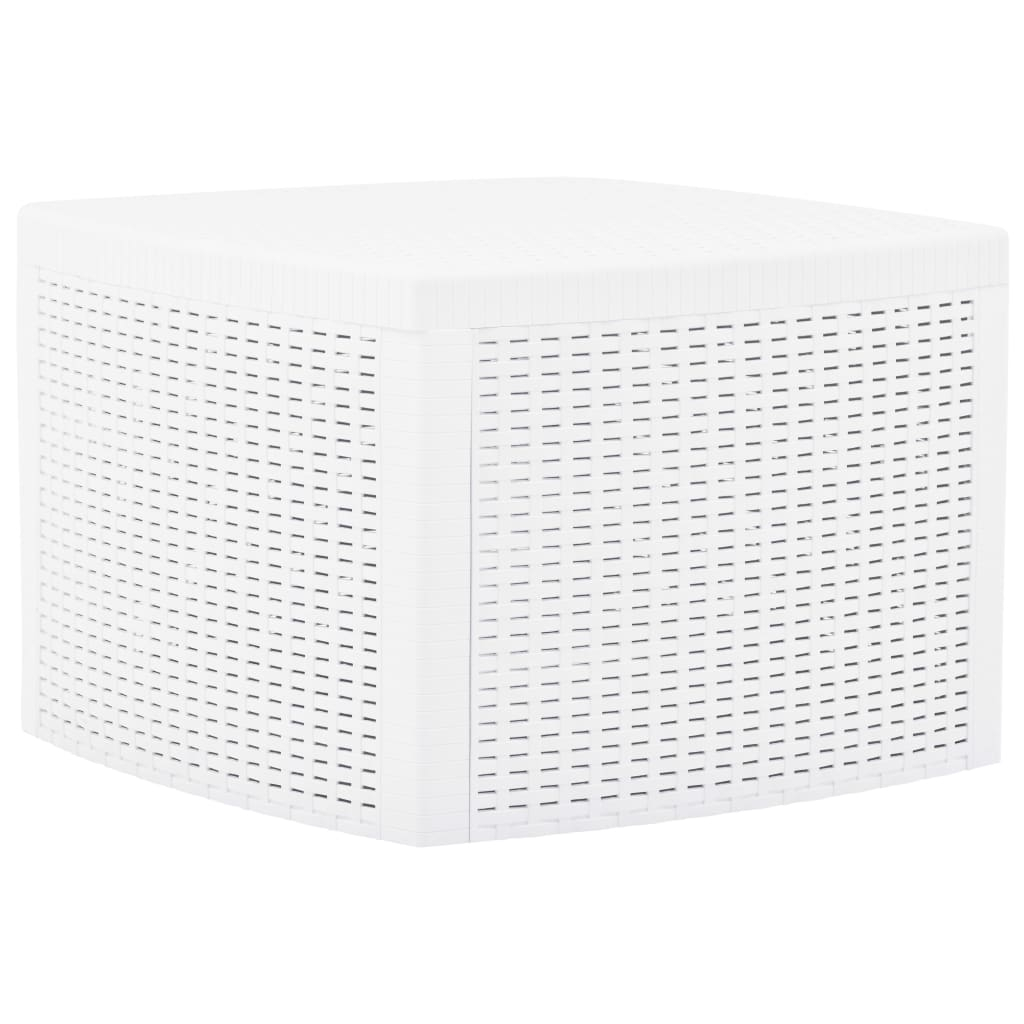 vidaXL mesa auxiliar de plástico blanco 54x54x36,5 cm