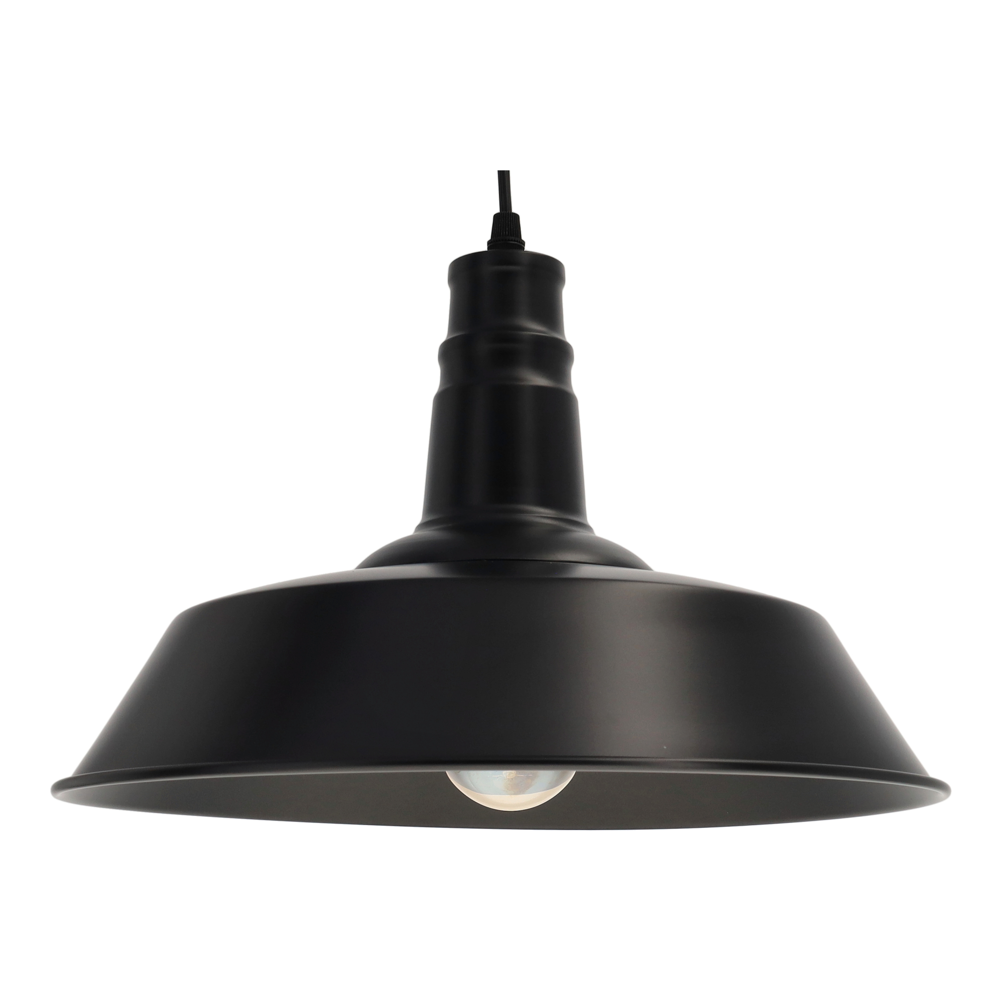Lámpara coLGante industrial de diámetro 36cm. E27. Color negro