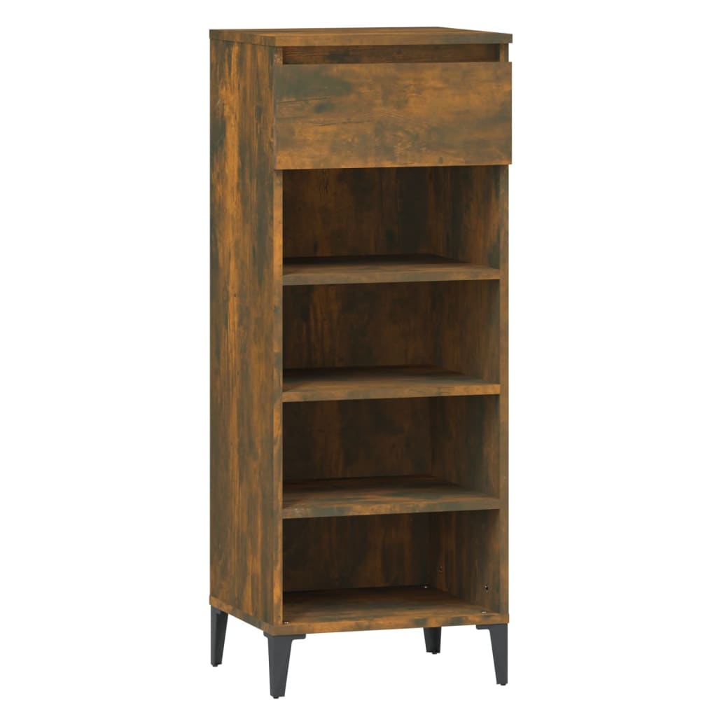 vidaXL zapatero madera contrachapada roble ahumado 40x36x105 cm