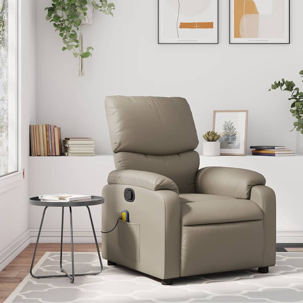 Sillón de masaje reclinable cuero sintético color capuchino qweo9703