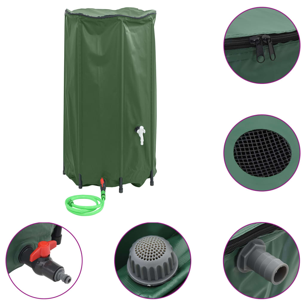 vidaXL depósito de agua plegable con grifo PVC 380 l