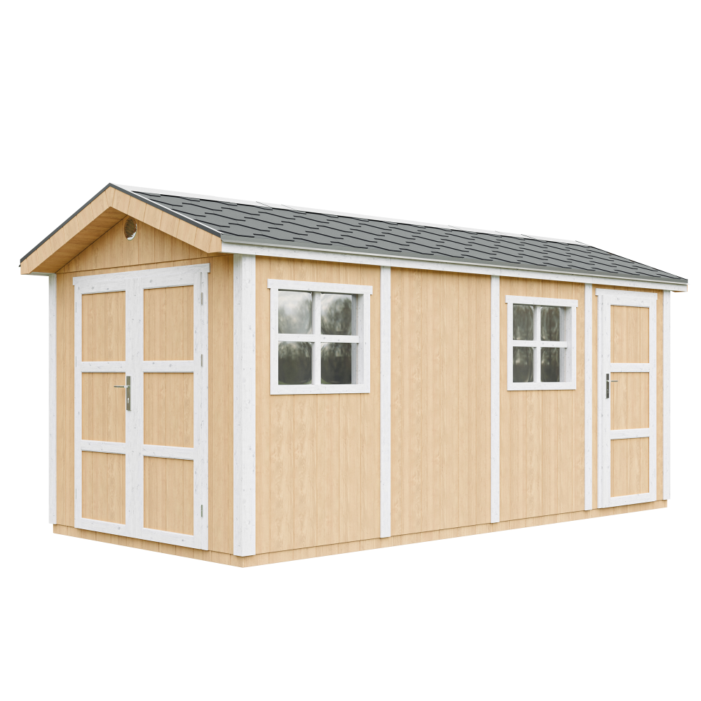 Caseta de jardín Timbela m915c-harvest honey, 11,47 m², premium, con suelo