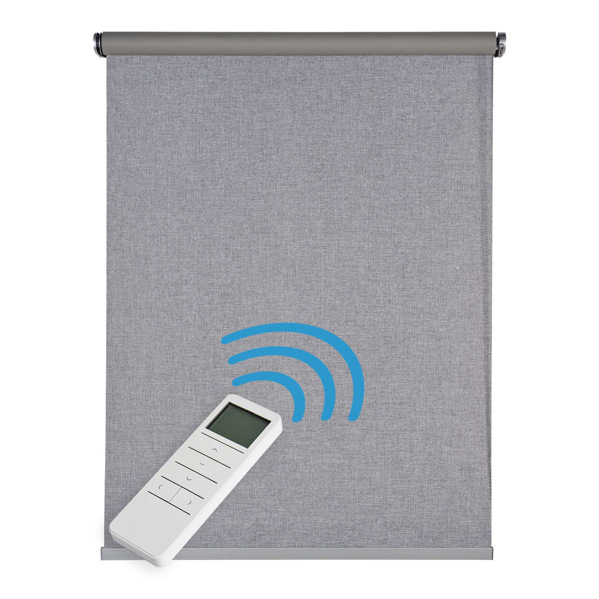 Estor motorizado enrollable opaco blackout premium gris plata 180x250 cm