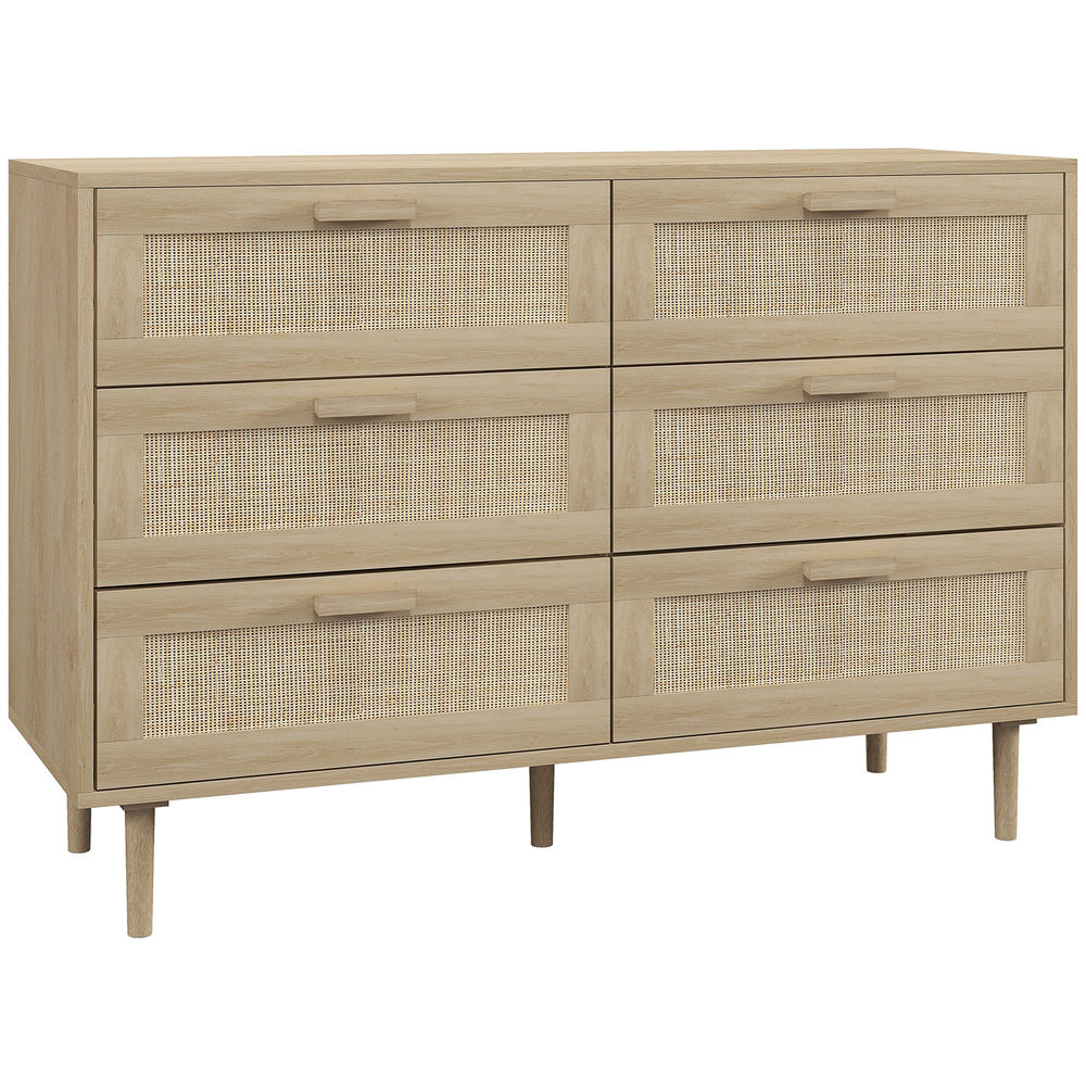 Cómoda 110x40x75 cm color marrón Homcom, hogar - muebles de dormitorio