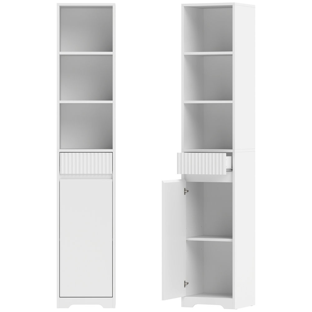 Columna de baño 33x30x172 cm color blanco Homcom, hogar - baño