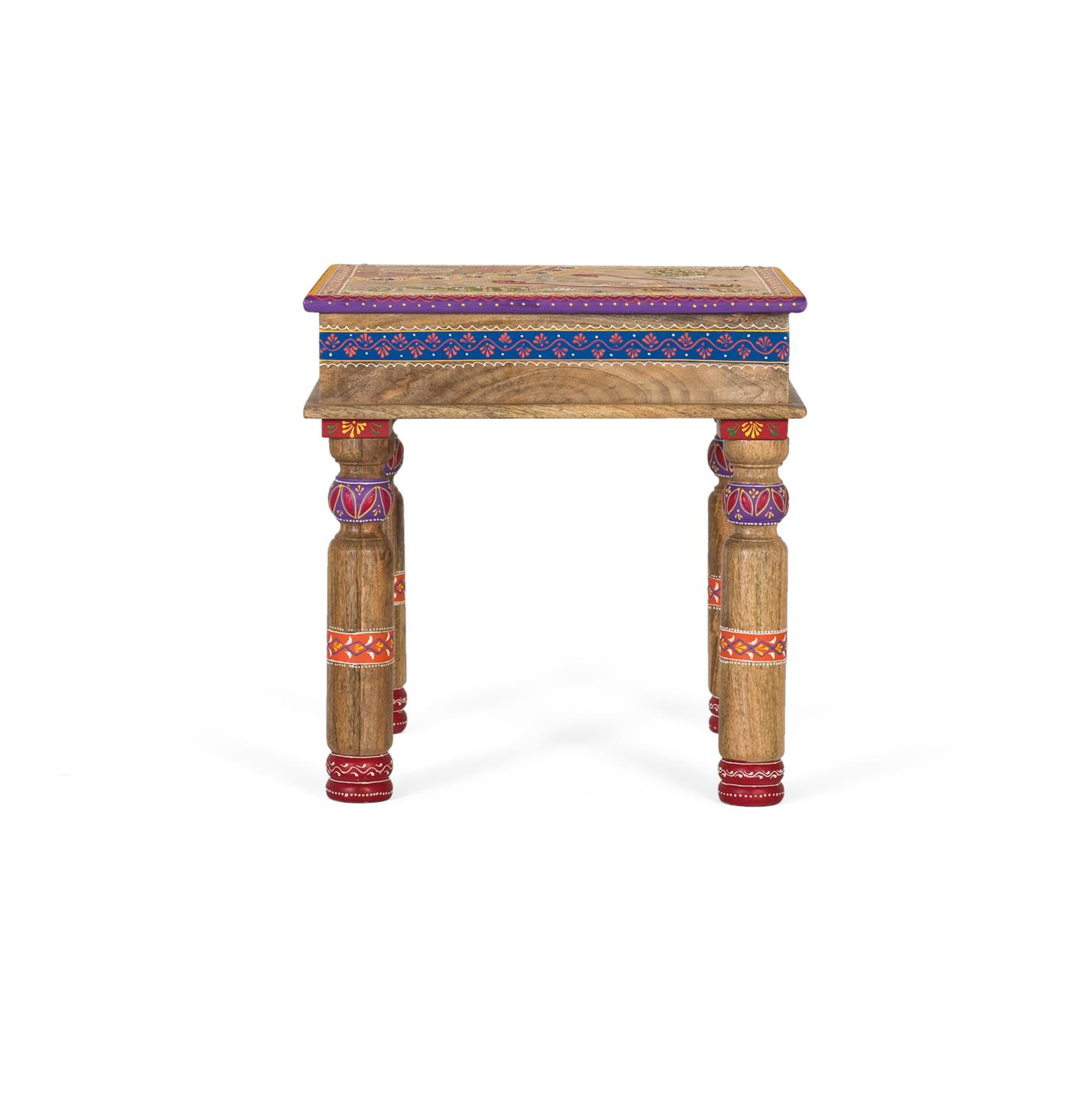 Mesa de centro de madera de mango en color multicolor 46 cm