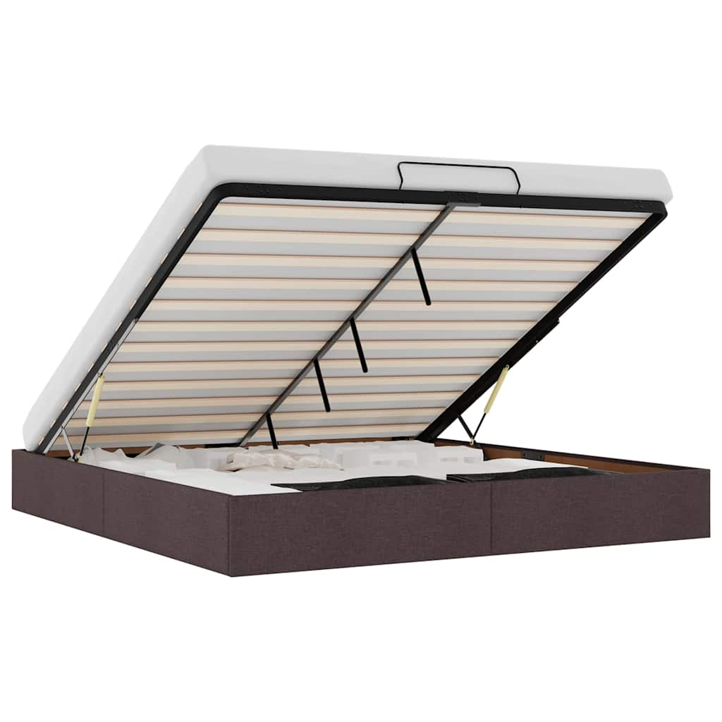 vidaXL estructura de cama otomana sin colchón marrón oscuro 200x200 cm
