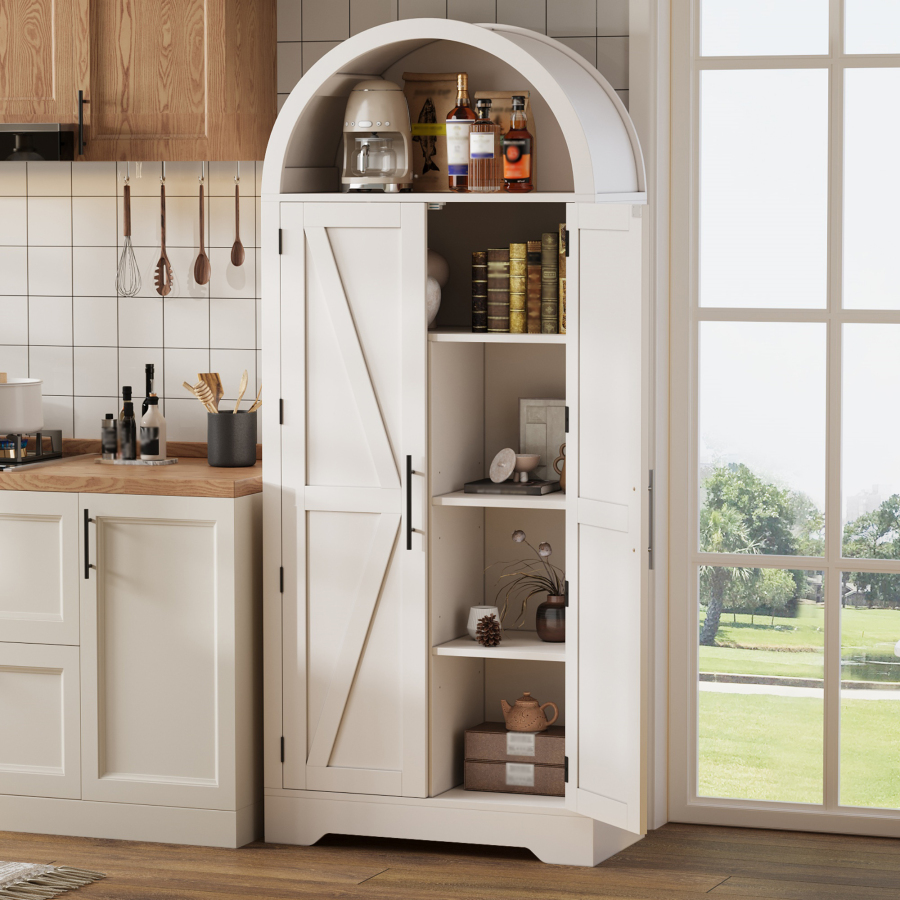 Vitrina armario alto con estantes ajustables blanco 170x70x35cm