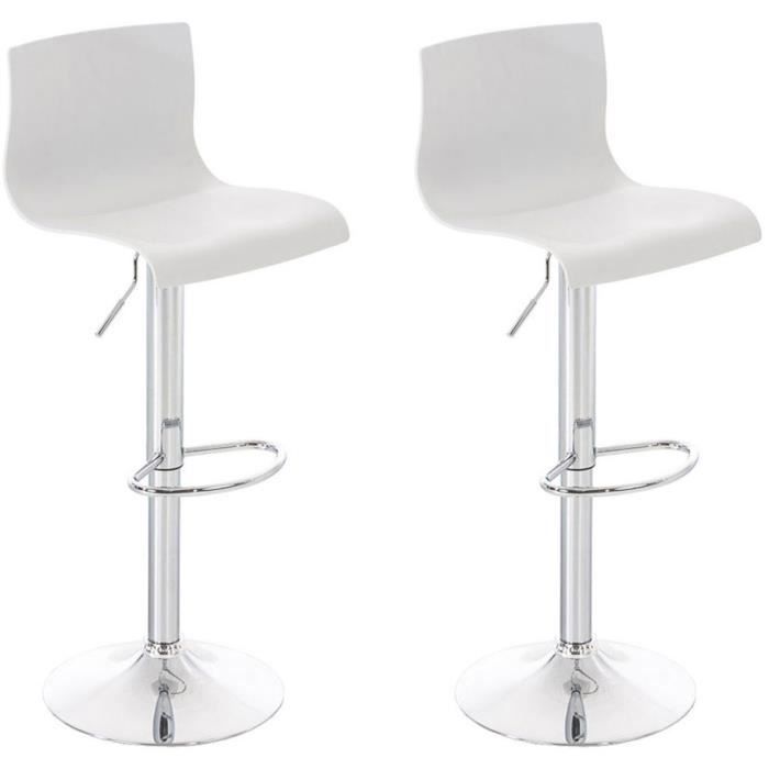 Taburetes de bar regulables - lote 2 - blanco