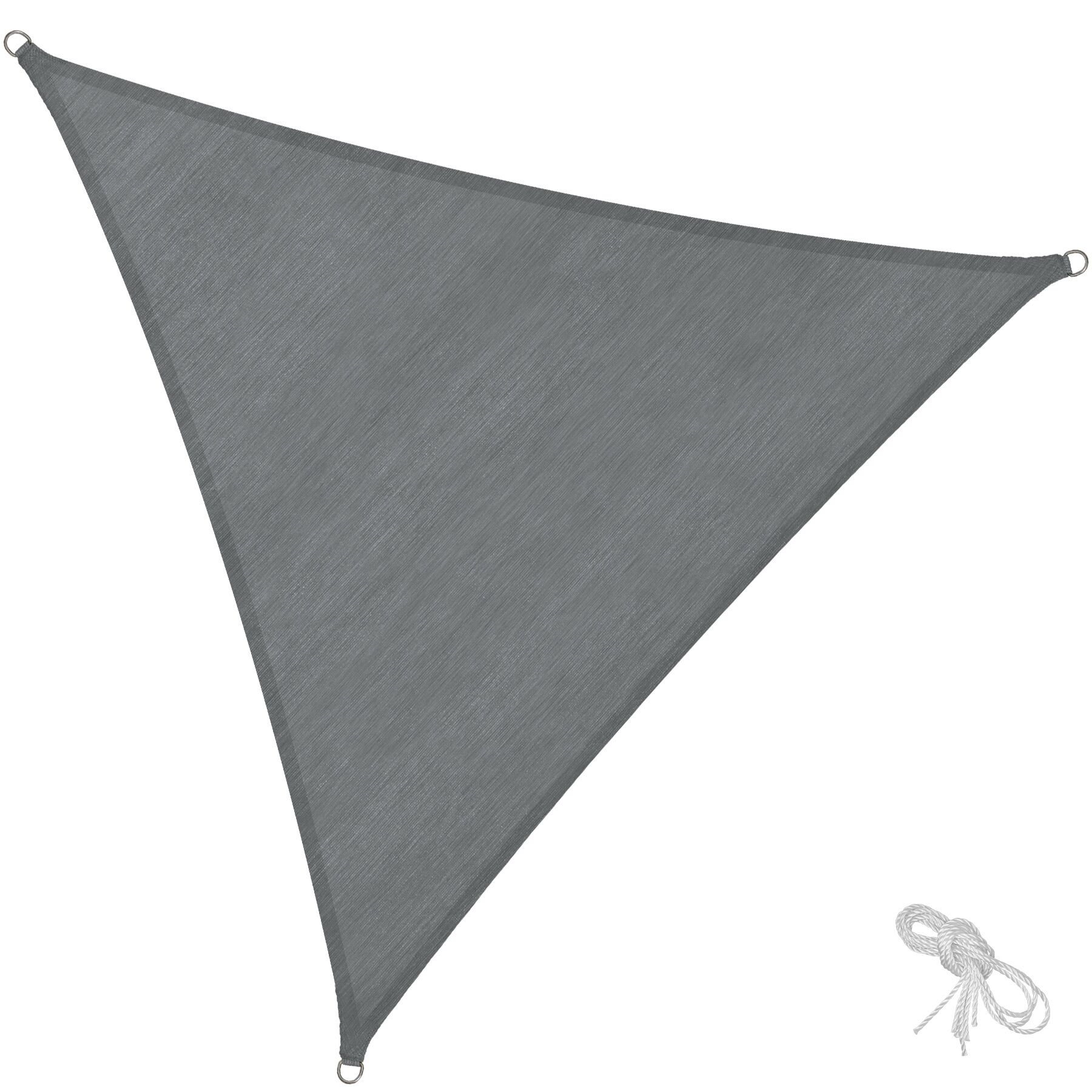 Toldo de polietileno triangular protección uv, 3 x 3 x 3 m, gris