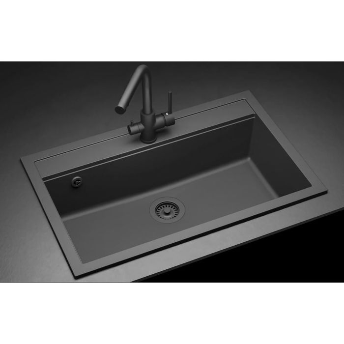 Fregadero - granito negro sin escurridor - 795 x 505 mm