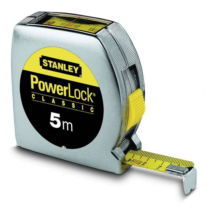 Cinta métrica powerlock 5mx19mm lectura directa - stanley - 0-33-932