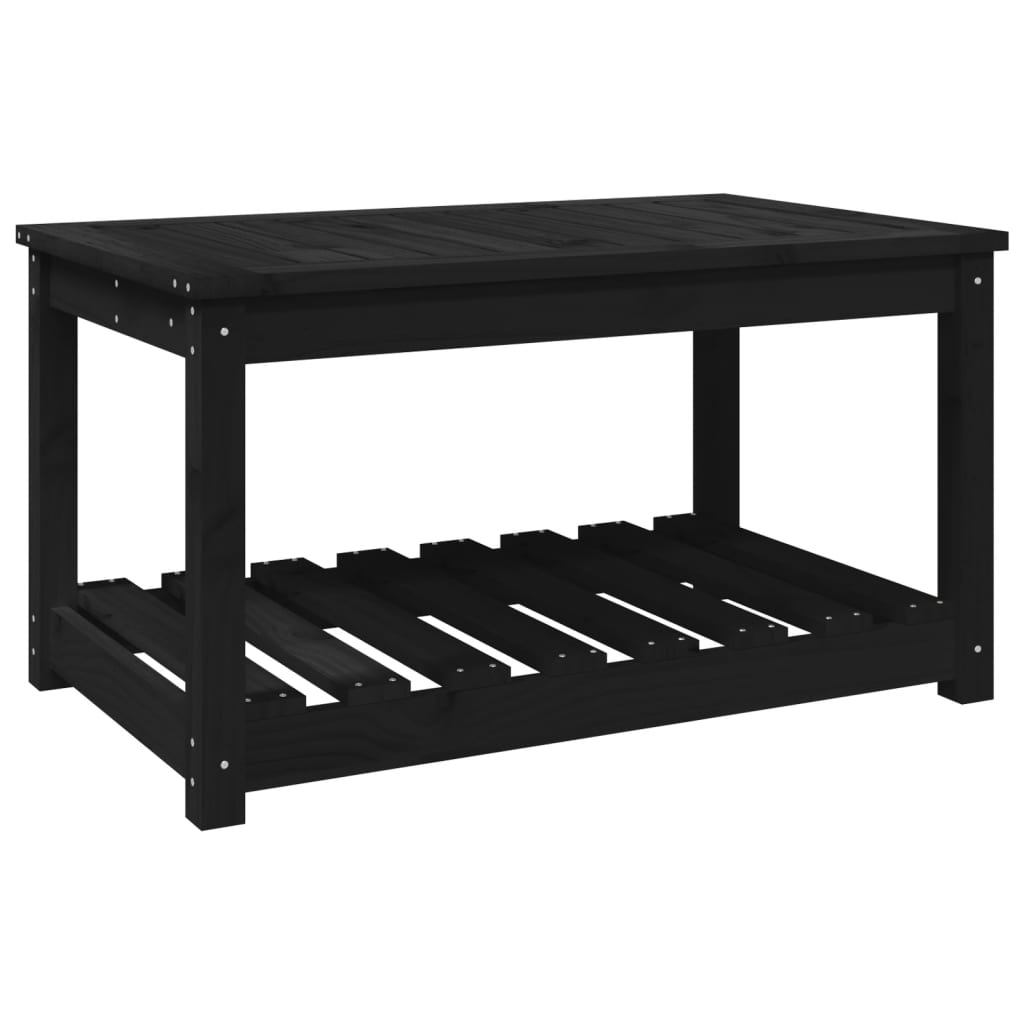 vidaXL mesa de jardín madera maciza pino negro 82,5x50,5x45 cm
