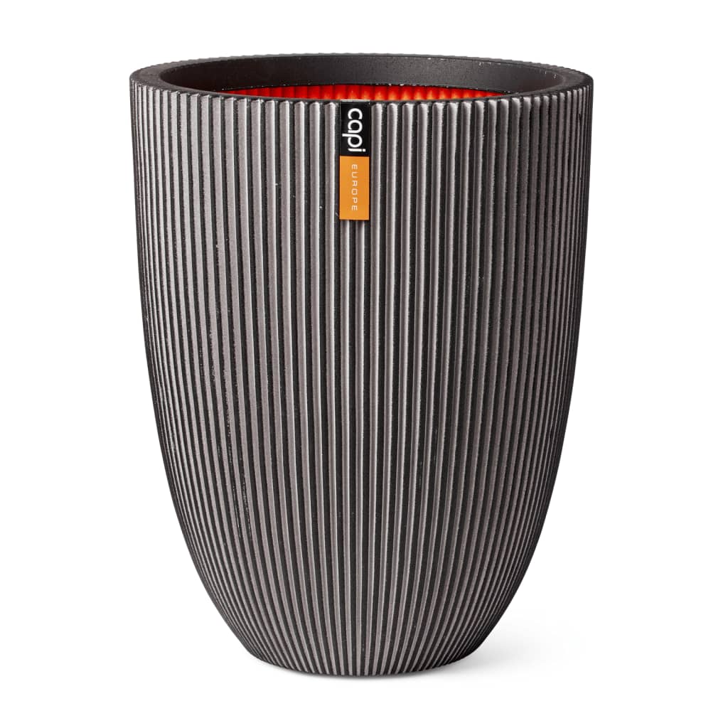 Capi jarrón elegante groove gris antracita 46x58 cm