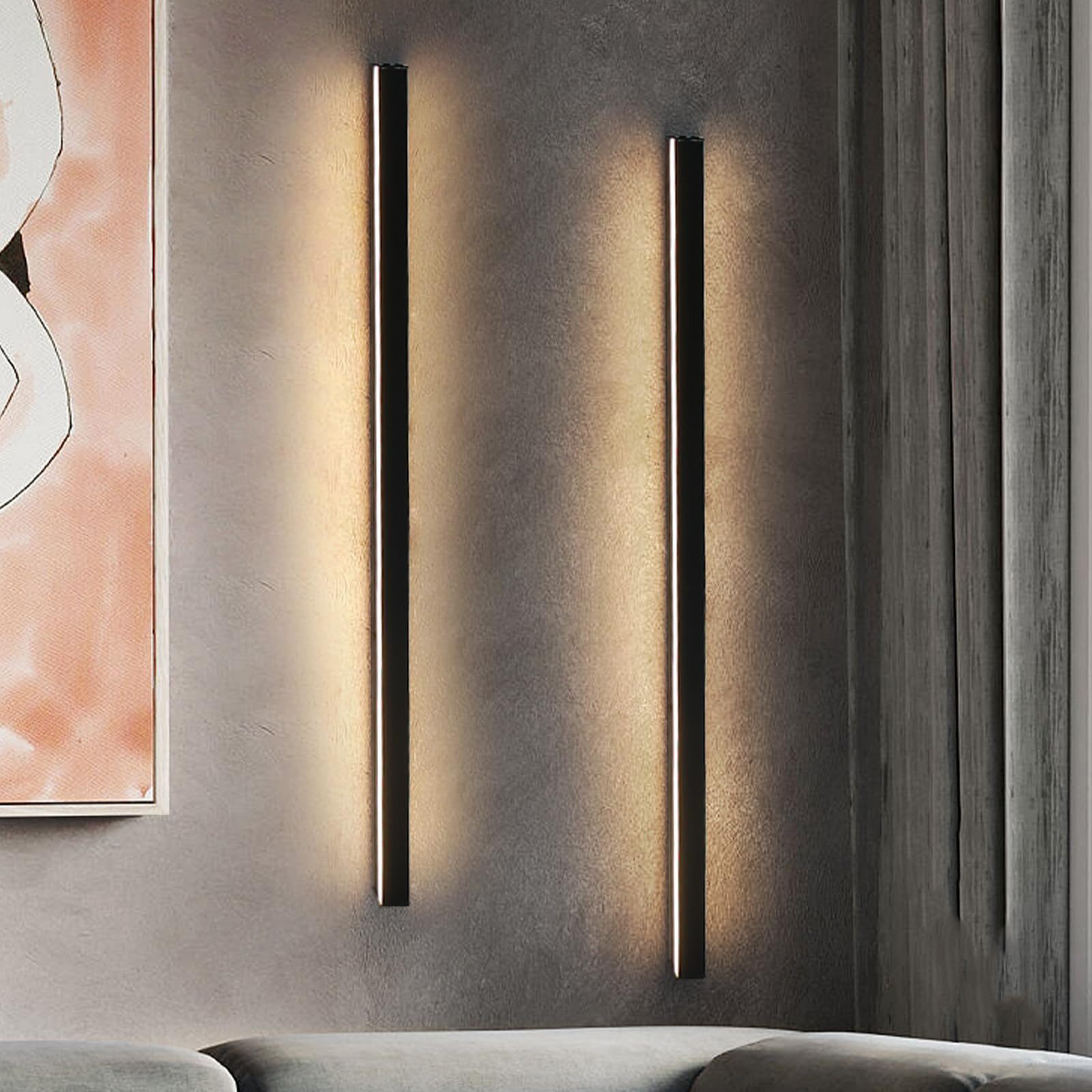 Nettlife 2 apliques LED aplique interior 100cm negro diseño moderno