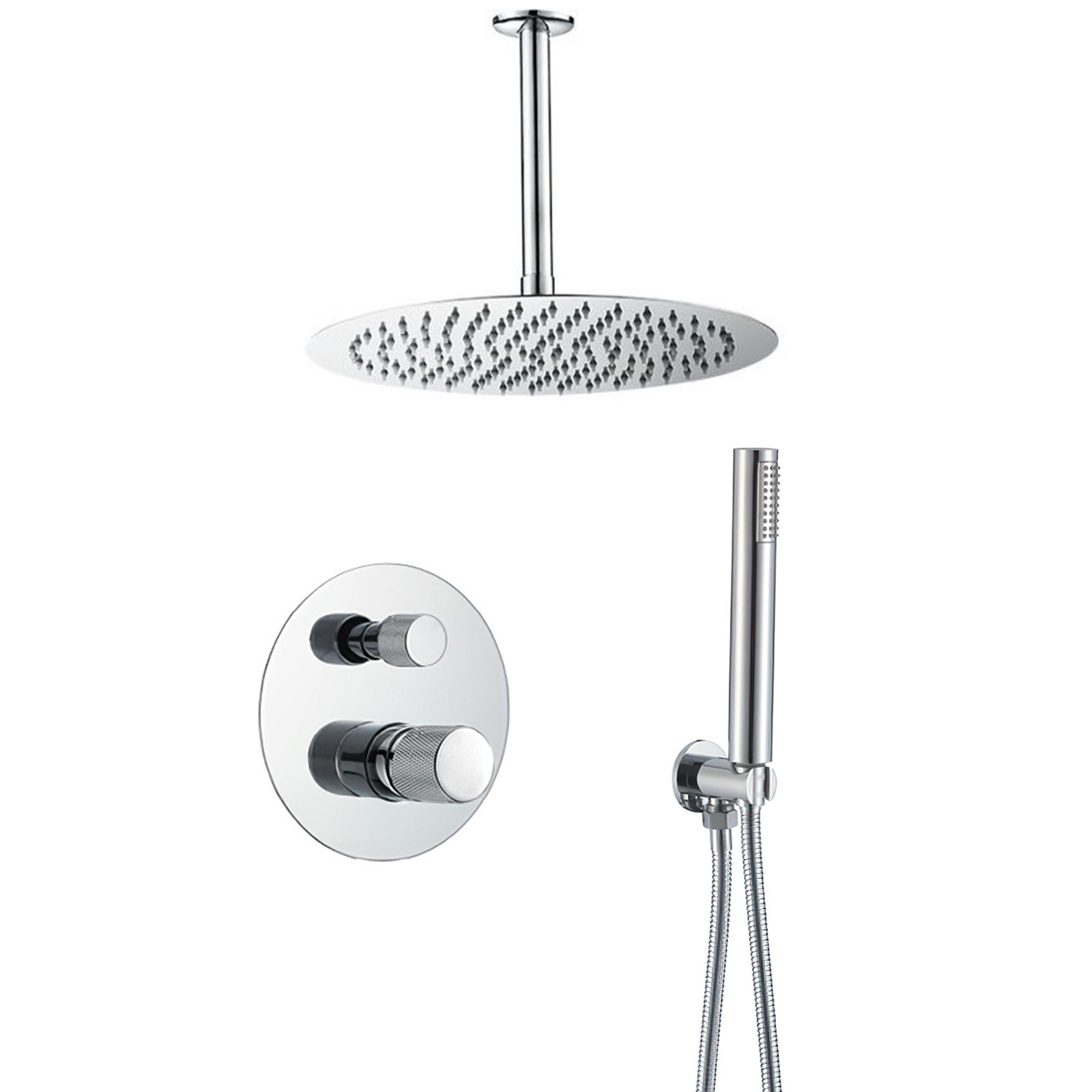 Valaz ducha empotrada monomando techo redonda maneta luxury cromada - 20cm