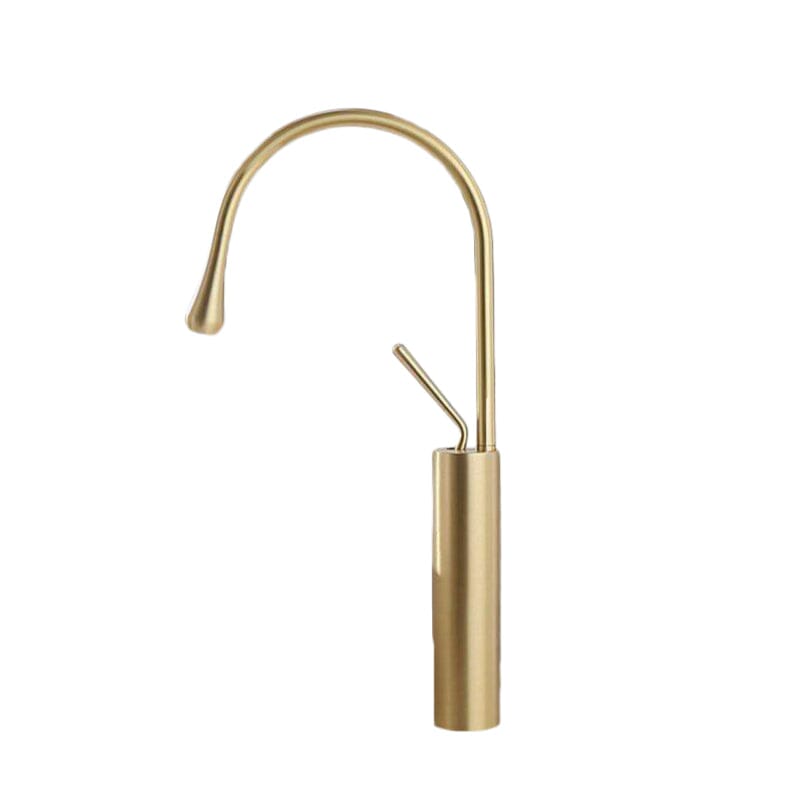 Grifo monomando lavabo alto giratorio caLGary 48 oro cepillado dorado