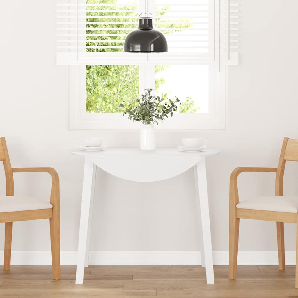 Mesa de comedor de madera maciza de caucho blanco oif825262