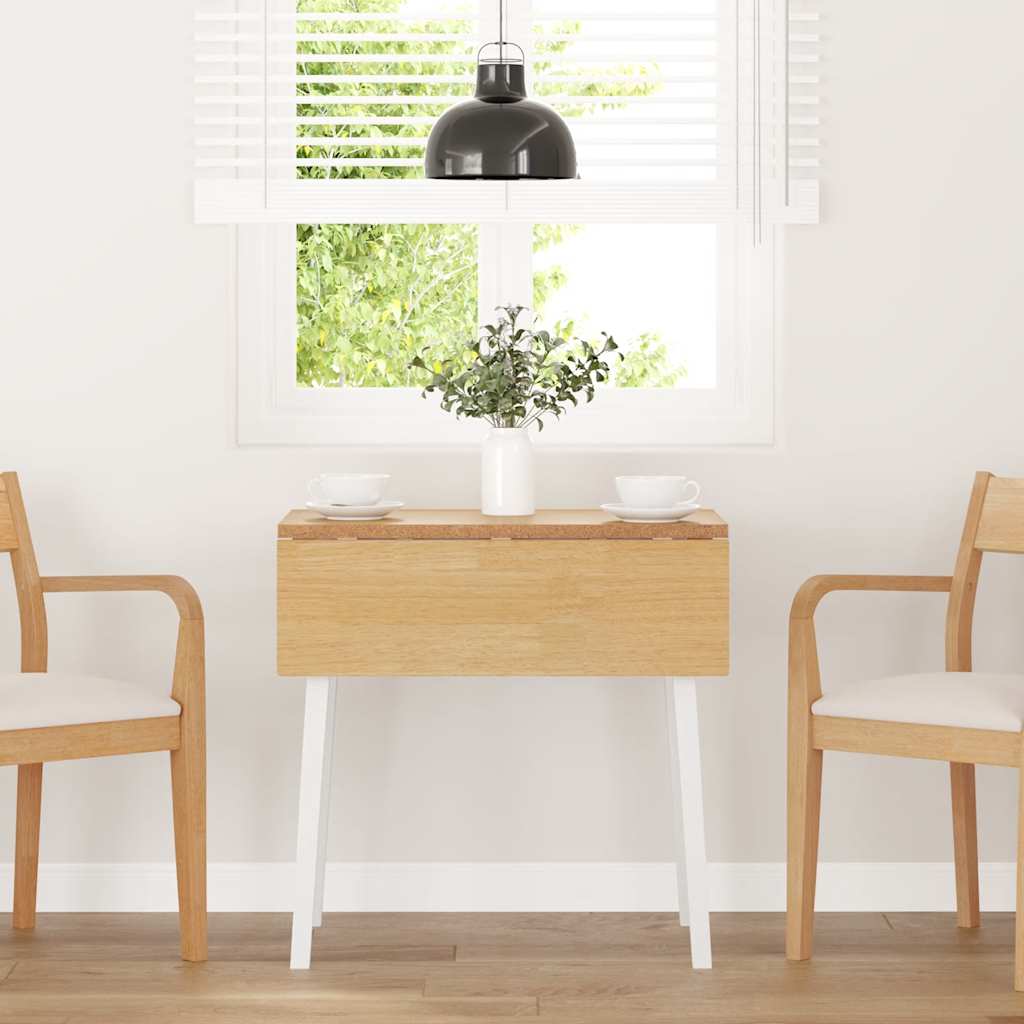 Mesa de comedor de madera maciza de caucho blanco oif499121