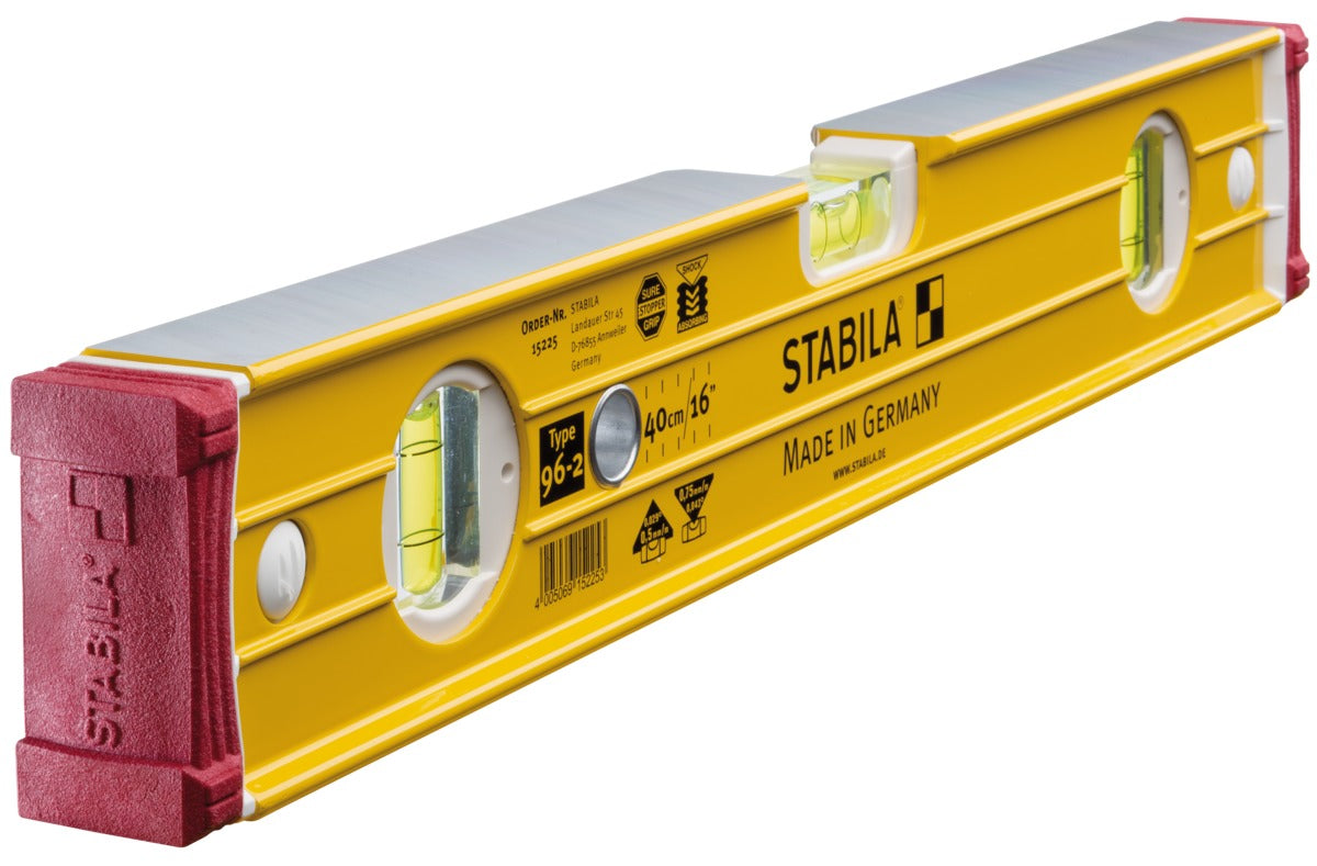 Nivel de burbuja - stabila - mptype962 (tipo 96-2) - 40 cm - aluminio ultra