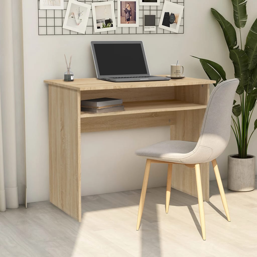 Escritorio madera contrachapada color roble sonoma 90x50x74 cm