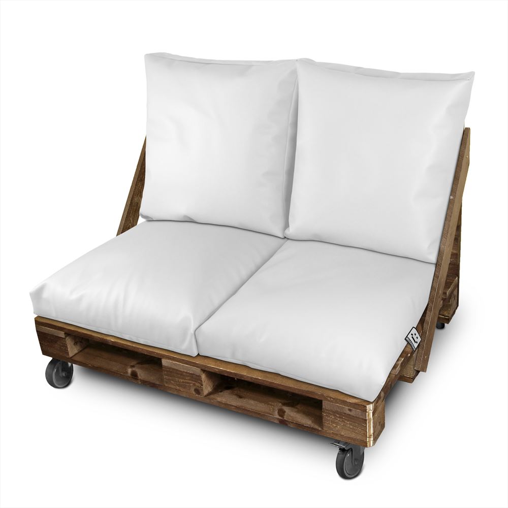 Cojín multiusos suelo o respaldo o asiento para palets exterior blanco happ